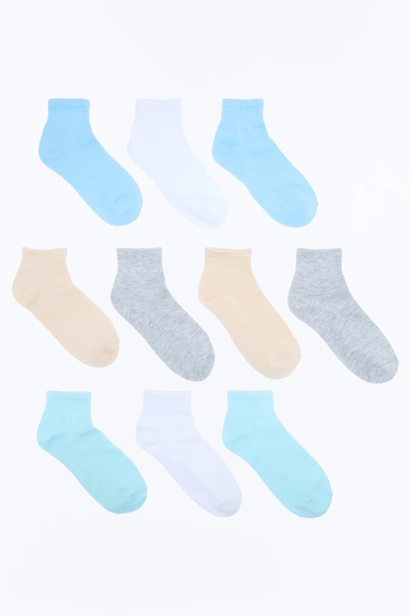 10 Pack Quarter Length Socks - Blue/combo - Image 2