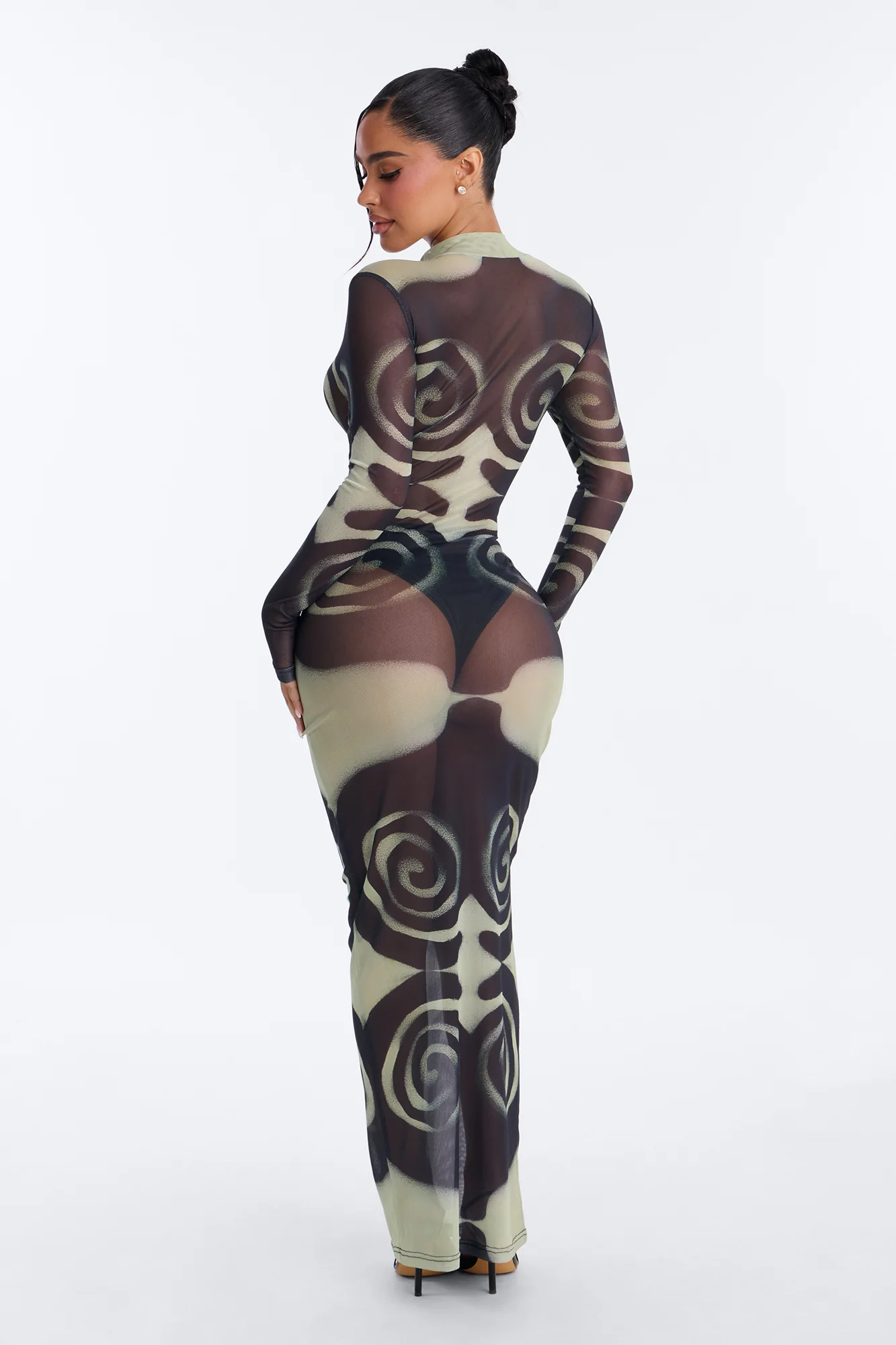A Little Whimsy Mesh Maxi Dress - Black/combo - Image 3