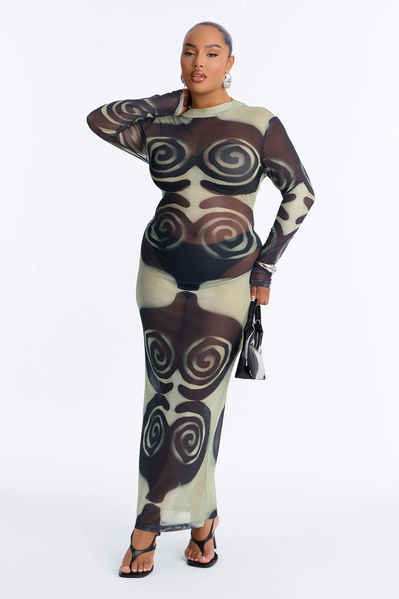 A Little Whimsy Mesh Maxi Dress - Black/combo - Image 5