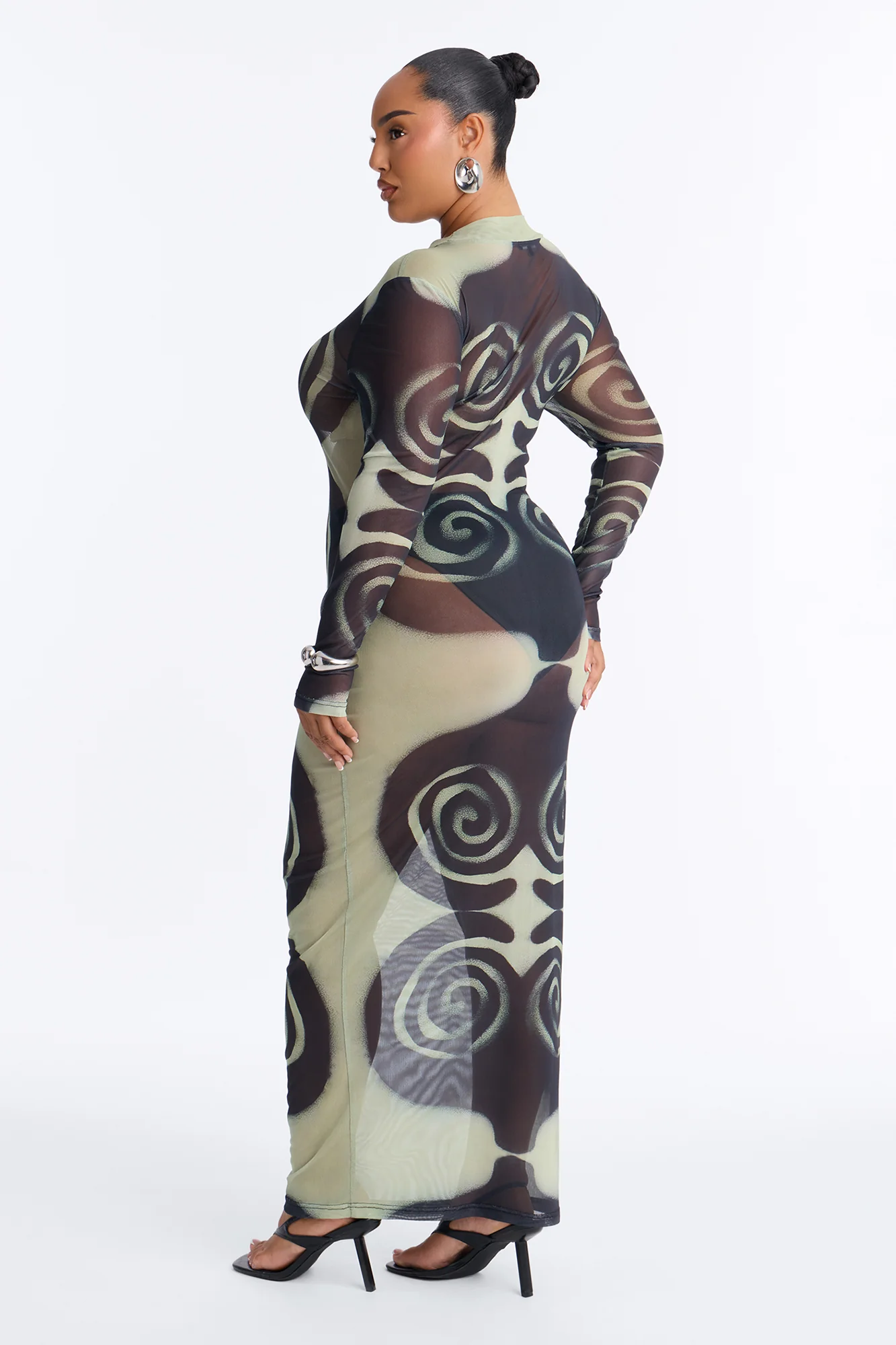 A Little Whimsy Mesh Maxi Dress - Black/combo - Image 8