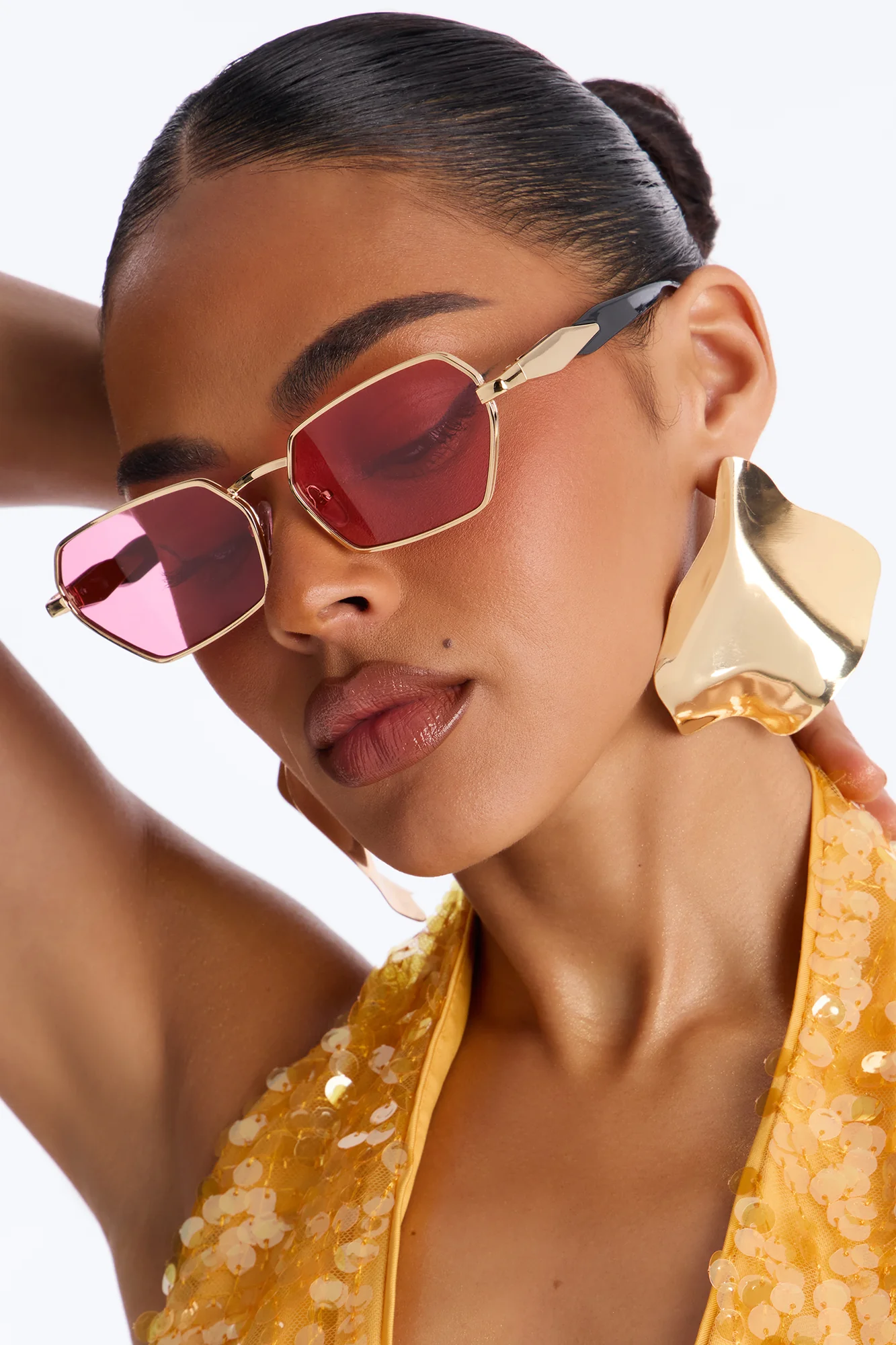 Abbot Kinney Blvd Sunglasses - Gold/Pink
