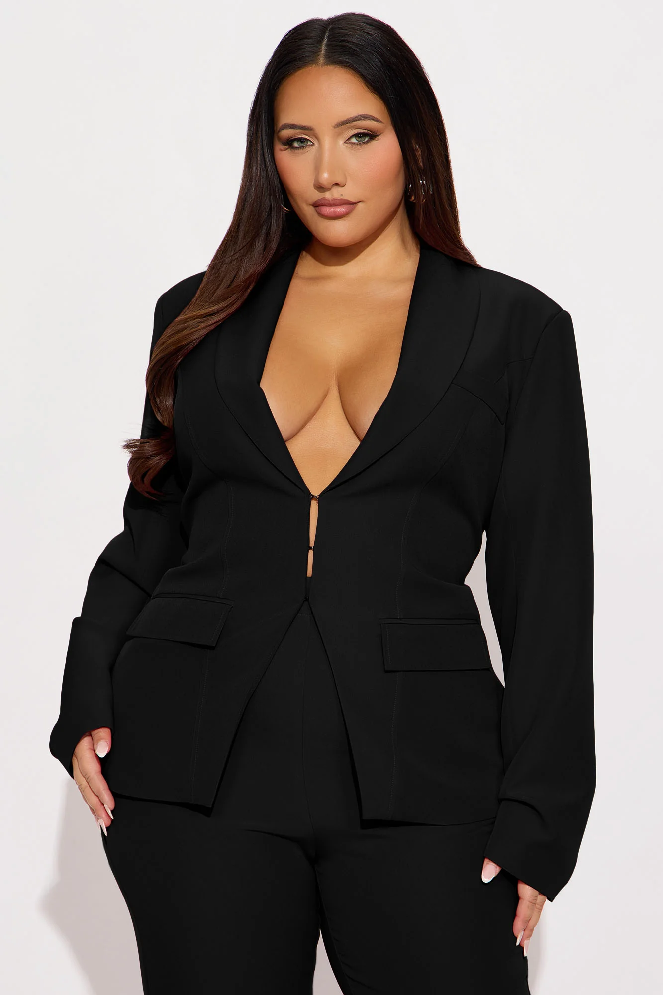 About Her Business Hourglass Blazer - Black - Image 4