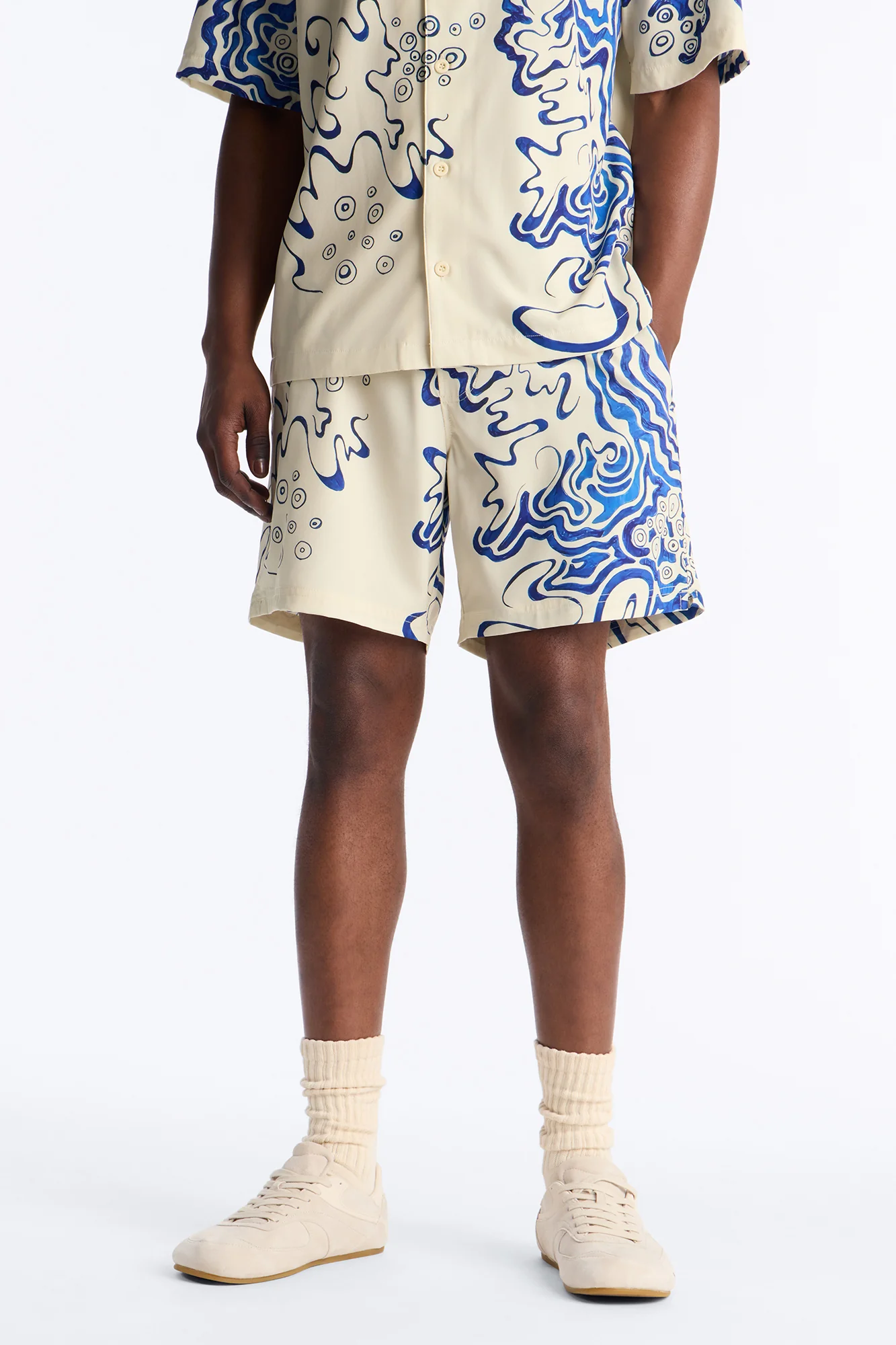 Abstract Mykonos Swim Trunk 7″ - Blue/combo