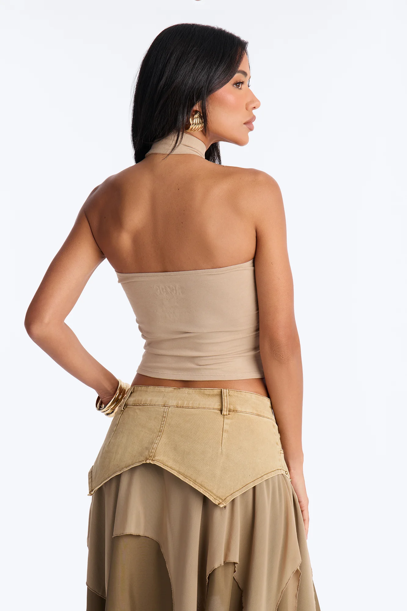 ACDC Criss Cross Halter Top - Sand - Image 4