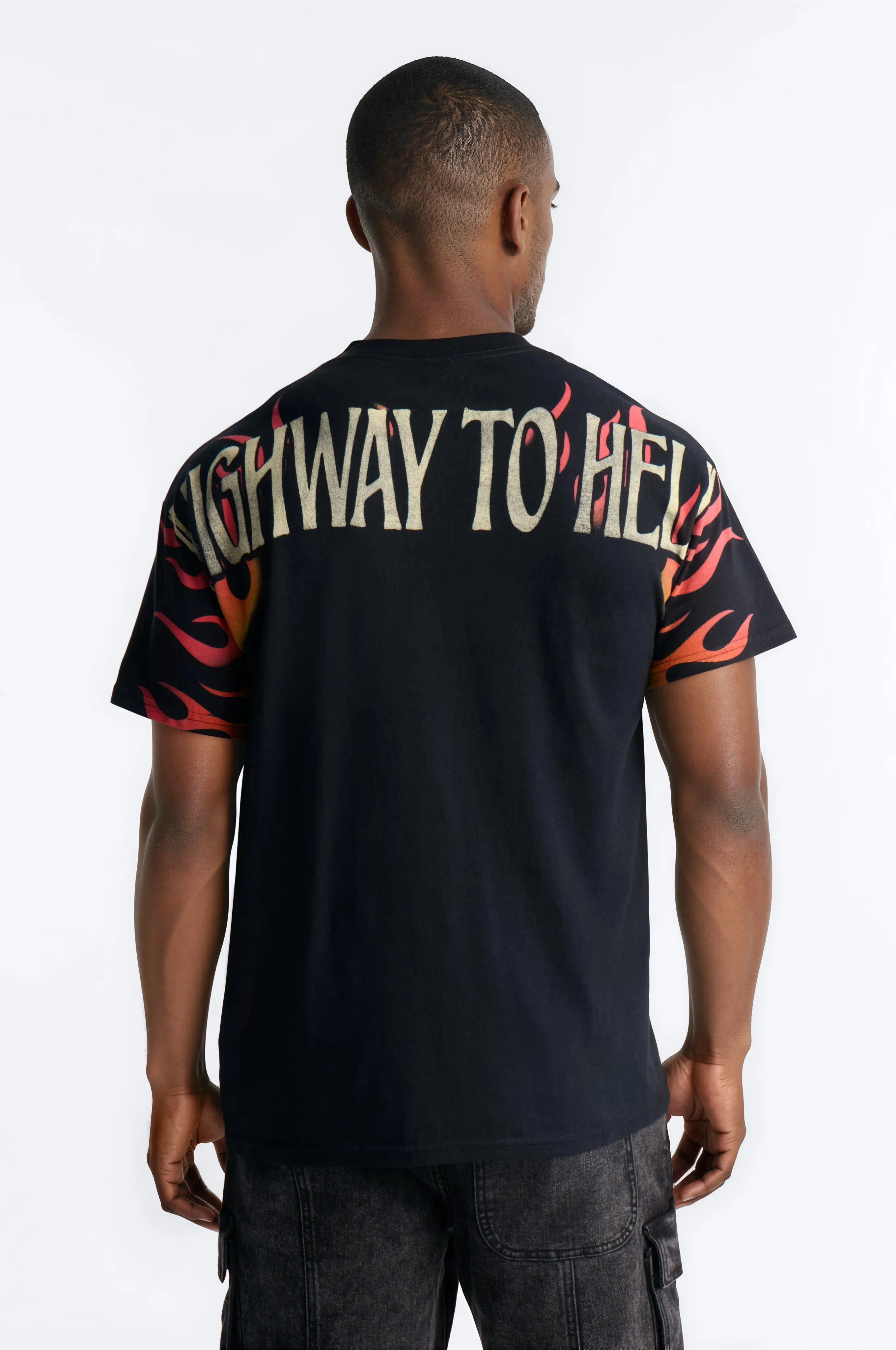 ACDC Highway To Hell All Over Print Short Sleeve Tee - Black