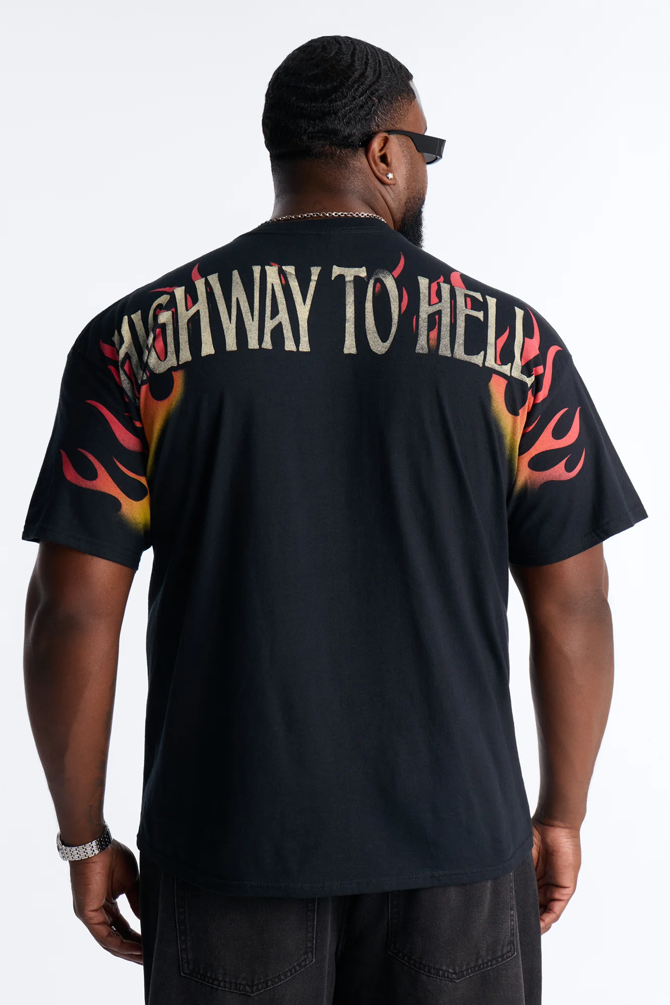 ACDC Highway To Hell All Over Print Short Sleeve Tee - Black - Image 6