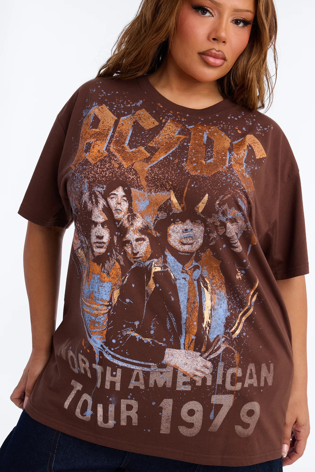 ACDC Highway To Hell Front And Back Tee - Brown - Image 7