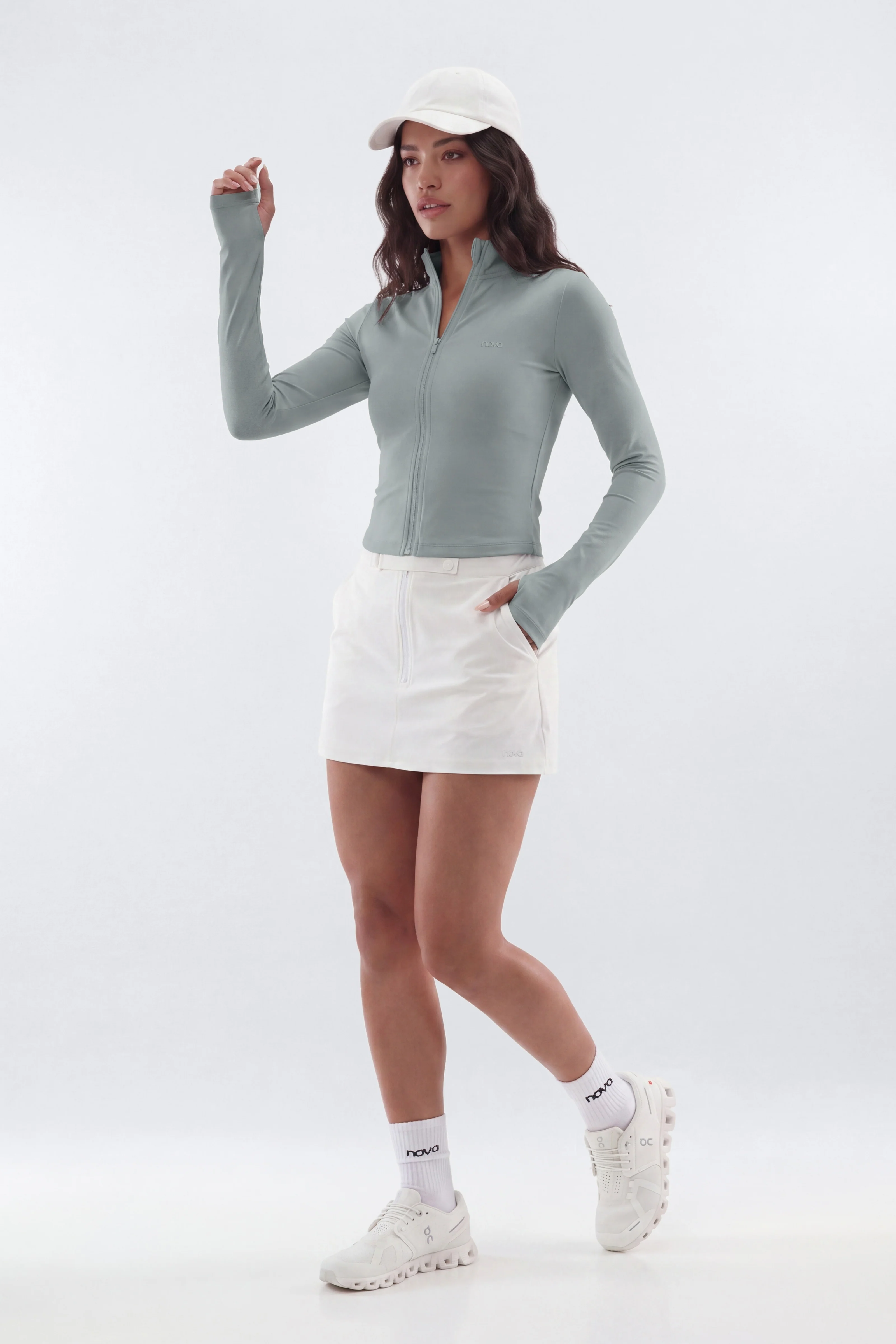ActiveNylon™ Snap Mini Skirt - White - Image 3