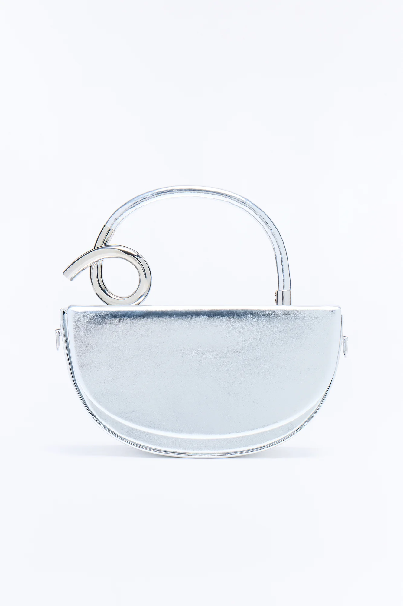 Adding A Twist Faux Leather Satchel Bag - Silver - Image 4