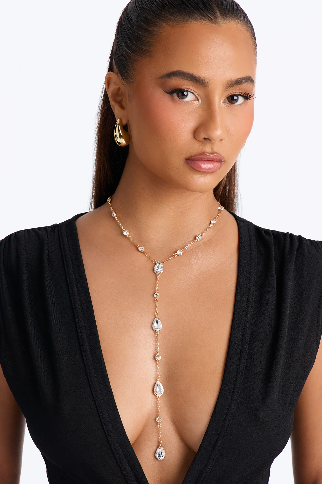 Aerelle Lariat Necklace - Gold - Image 2