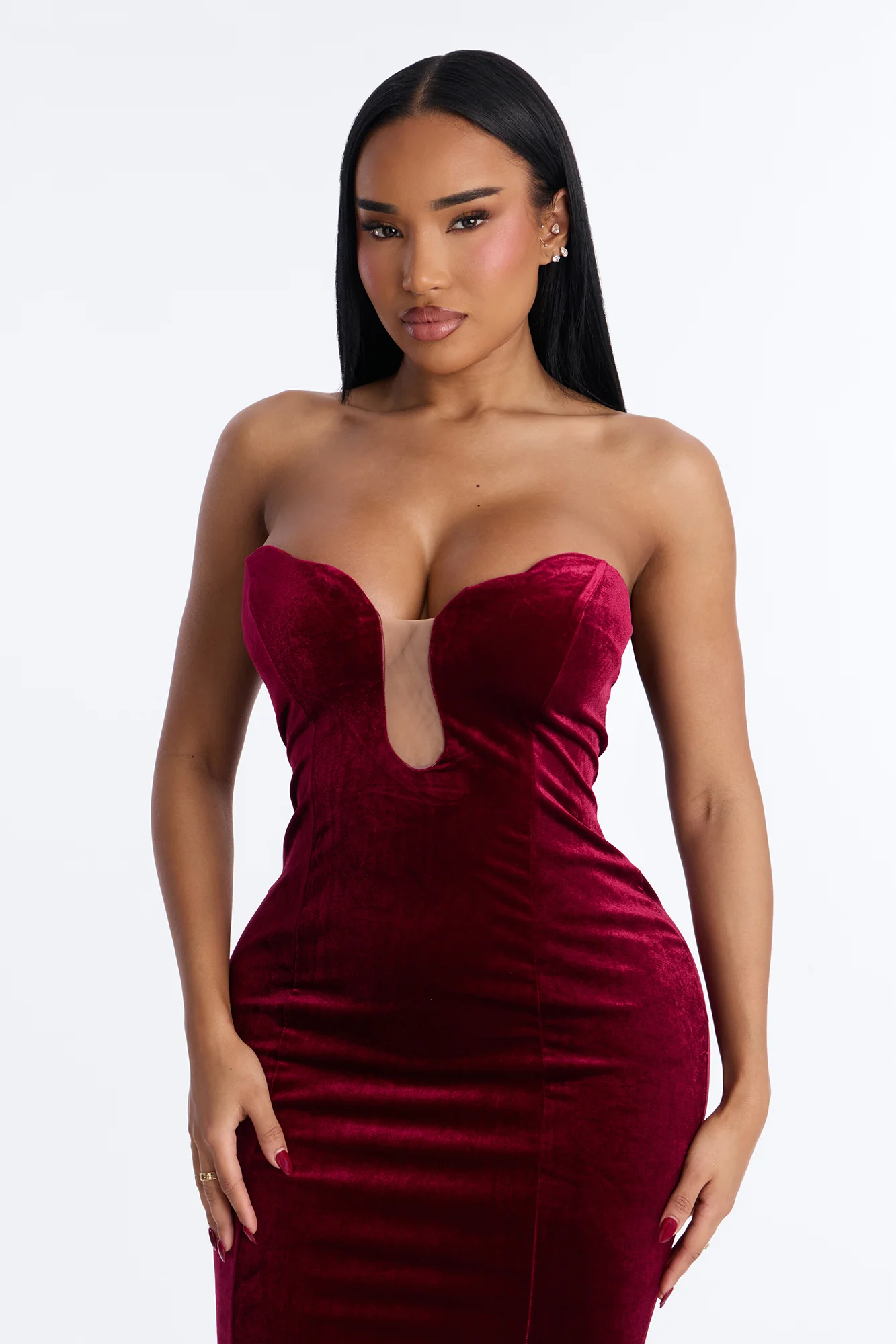 Affair To Remember Velvet Gown - Wine - Image 3