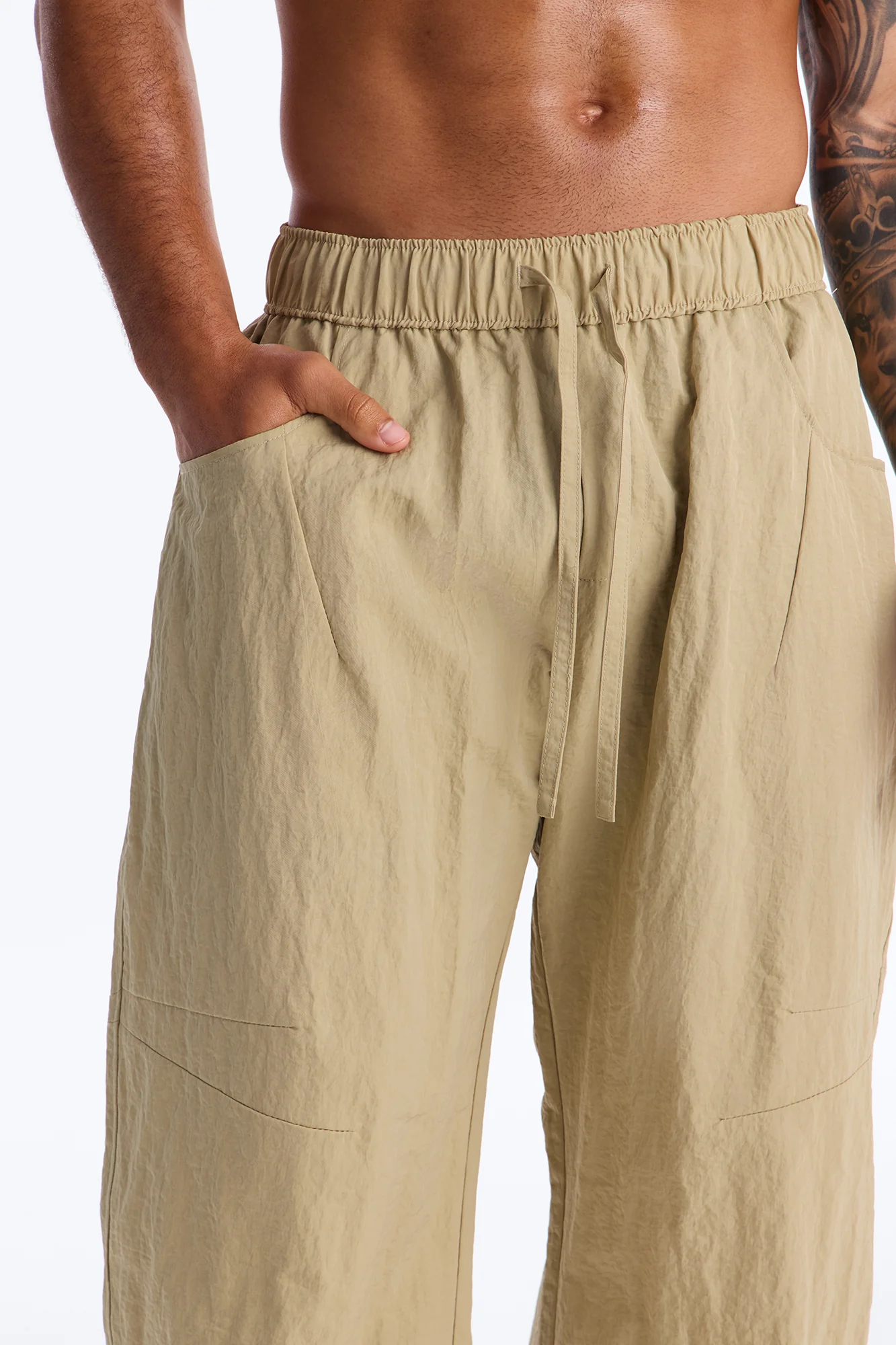 After Dark Amalfi Nylon Pant - Khaki - Image 3