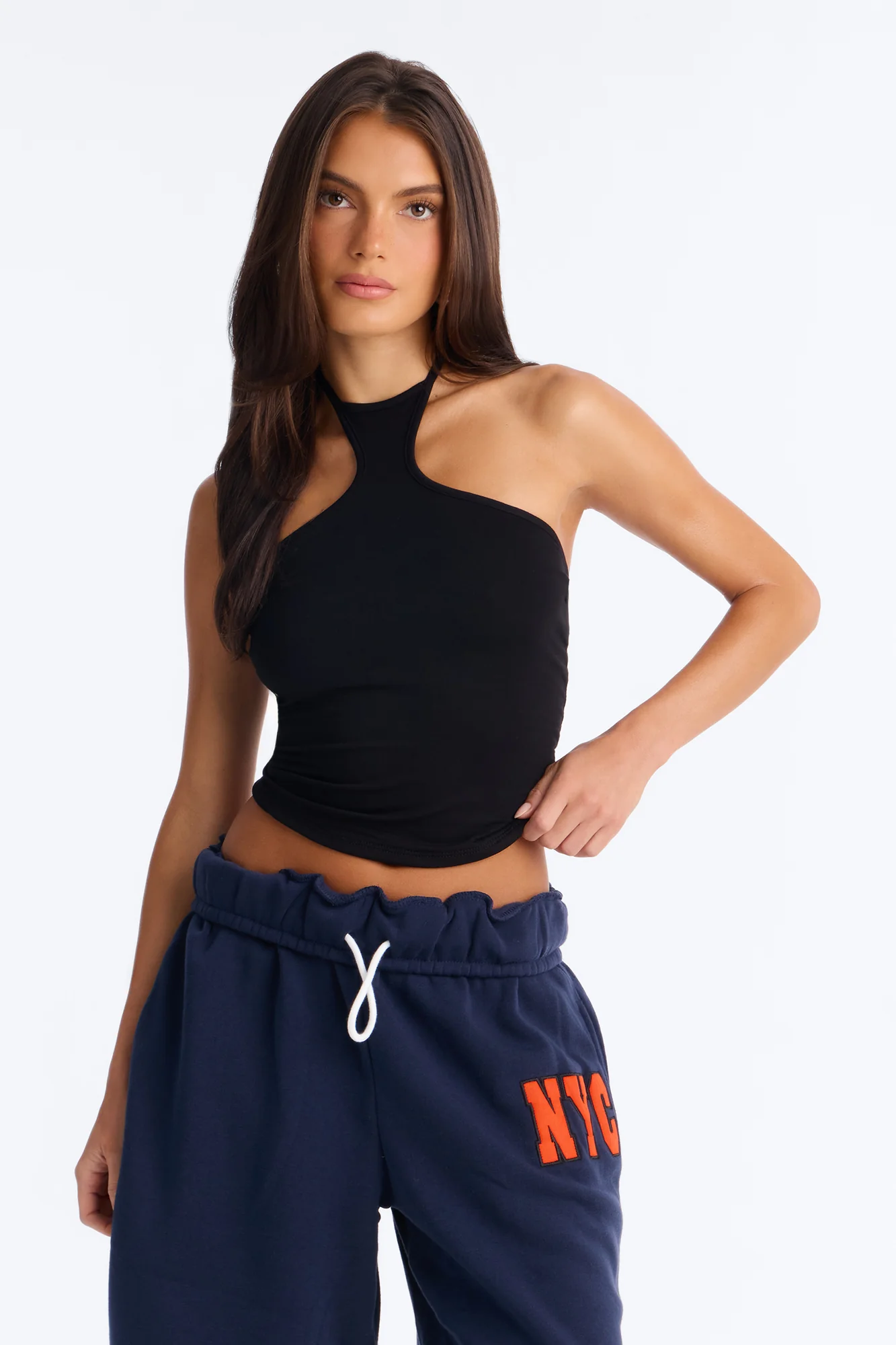 After Hours Sleeveless Halter Top - Black