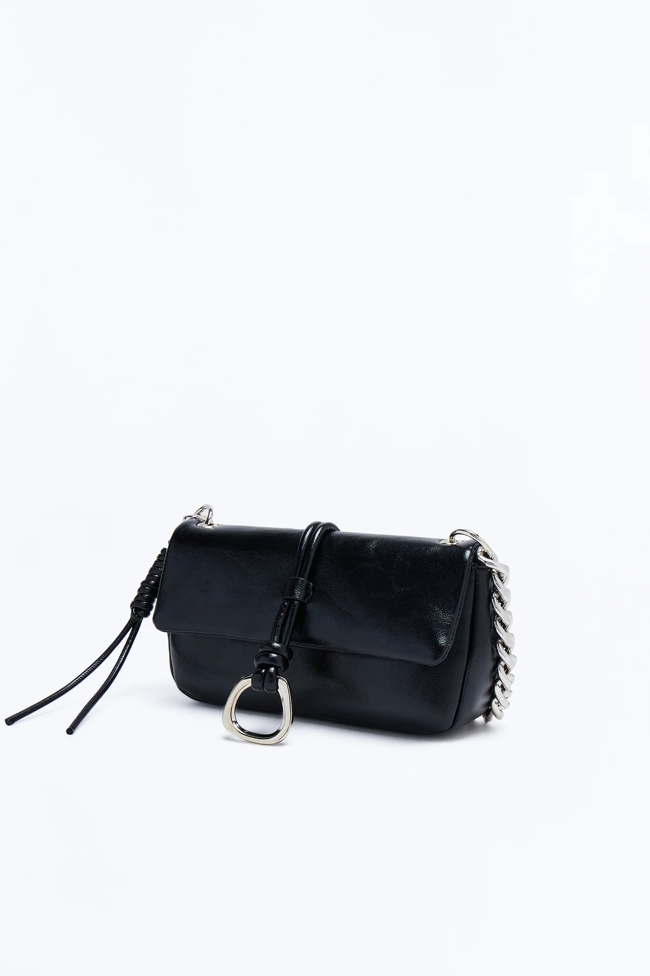 After Midnight Faux Leather Shoulder Bag - Black - Image 4