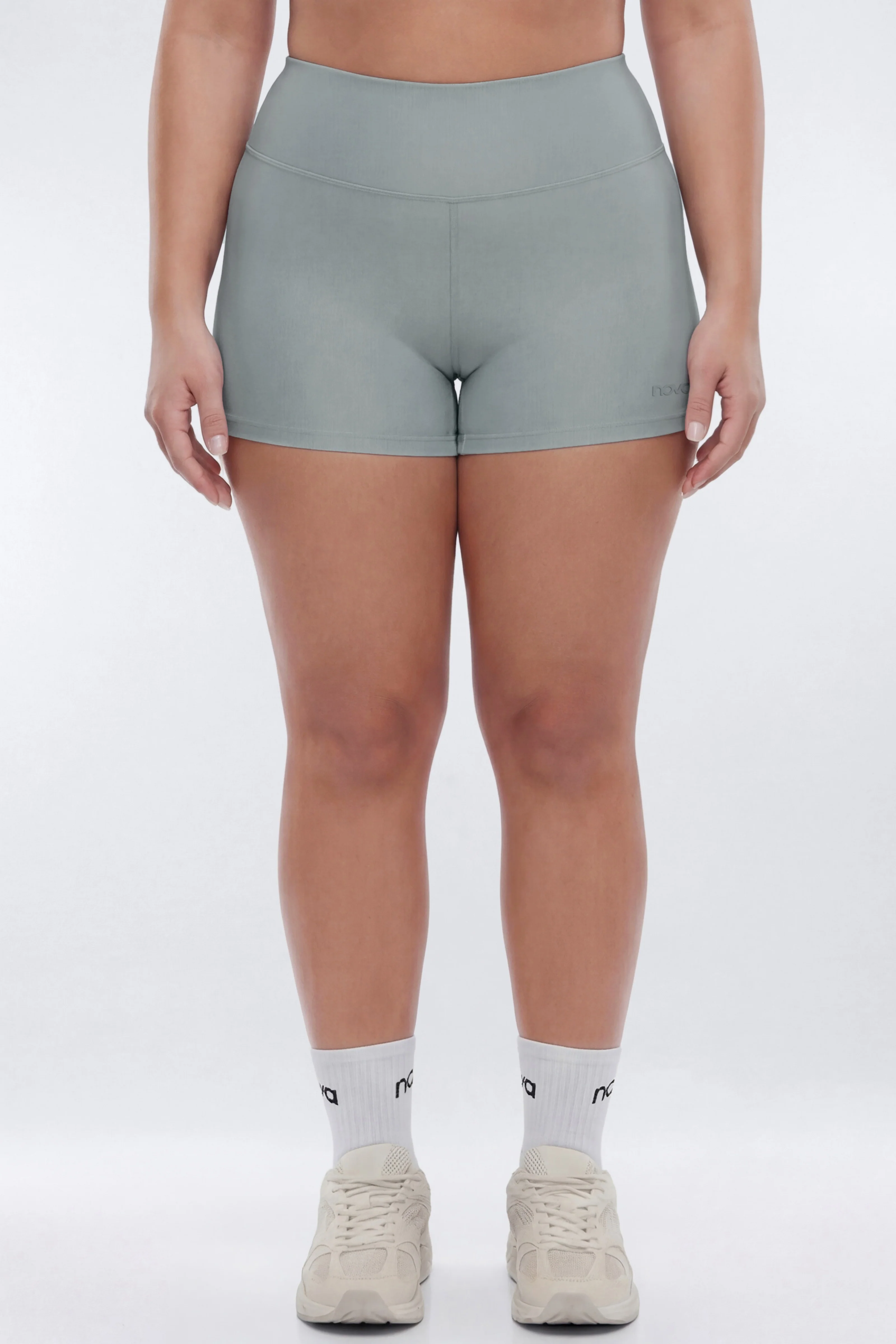 AirSculpt™ 3″ Mid Rise Biker Short - Steel - Image 6