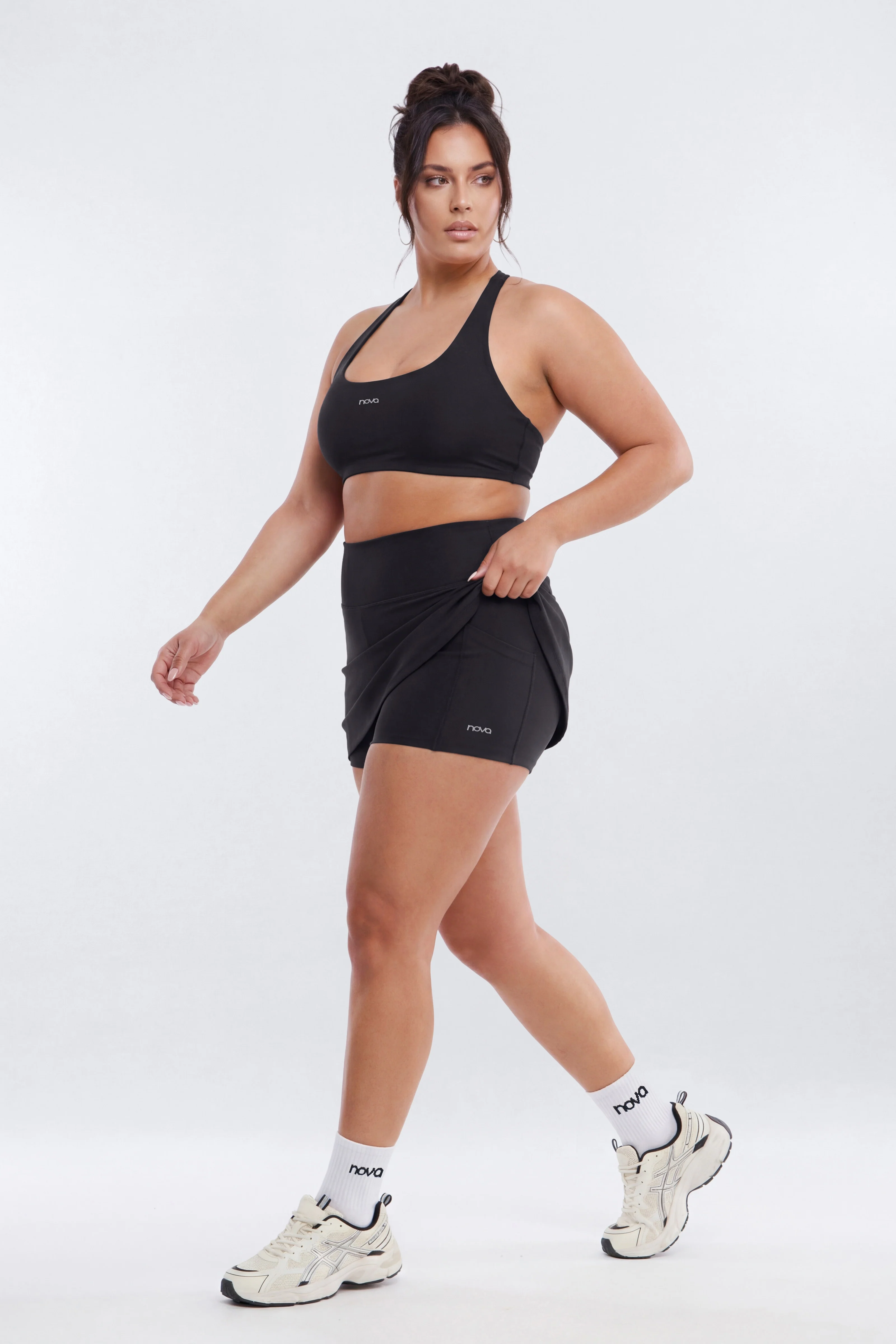 AirSculpt™ Mid Rise Mini Skort - Black - Image 7
