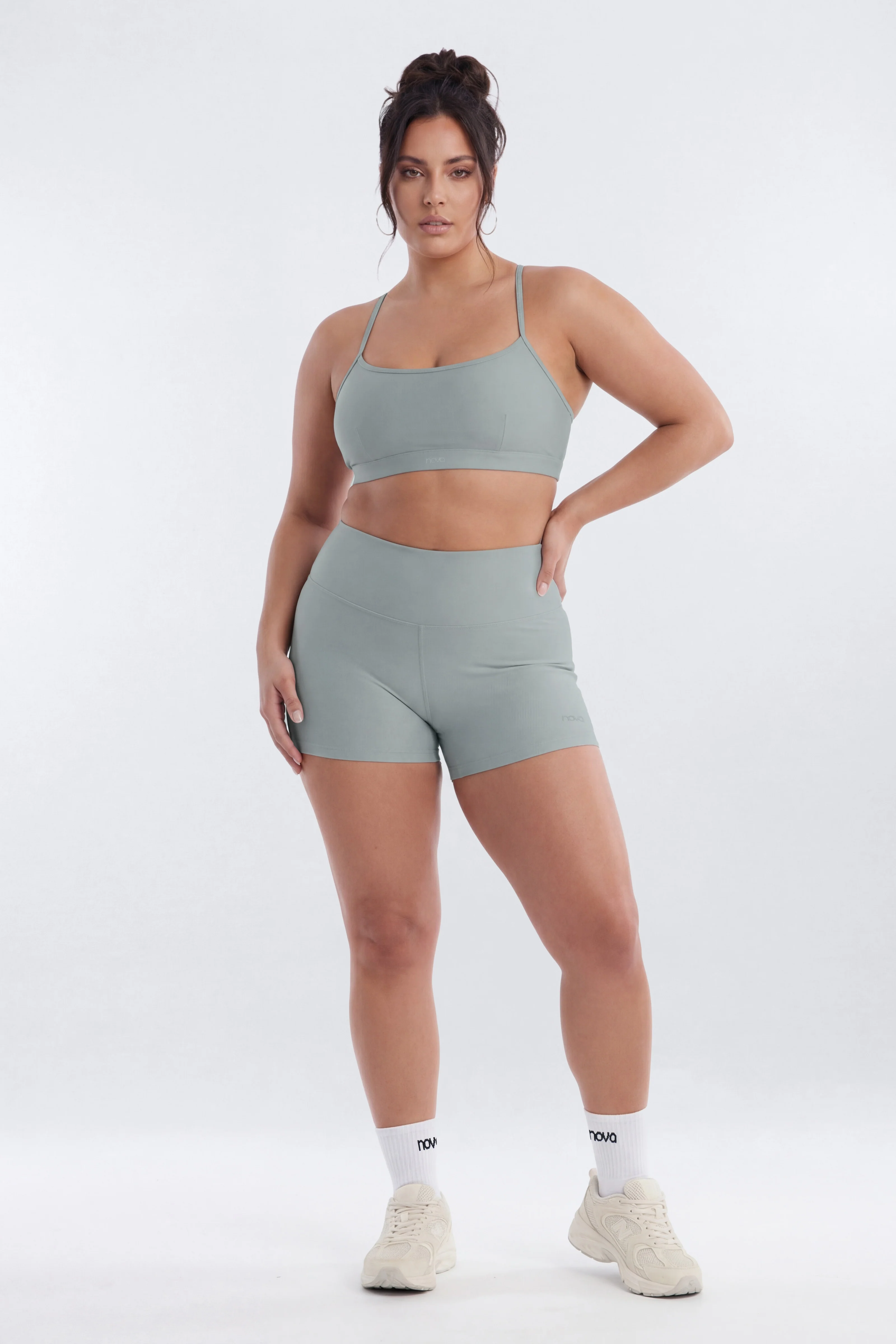 AirSculpt™ 3″ Mid Rise Biker Short - Steel - Image 7