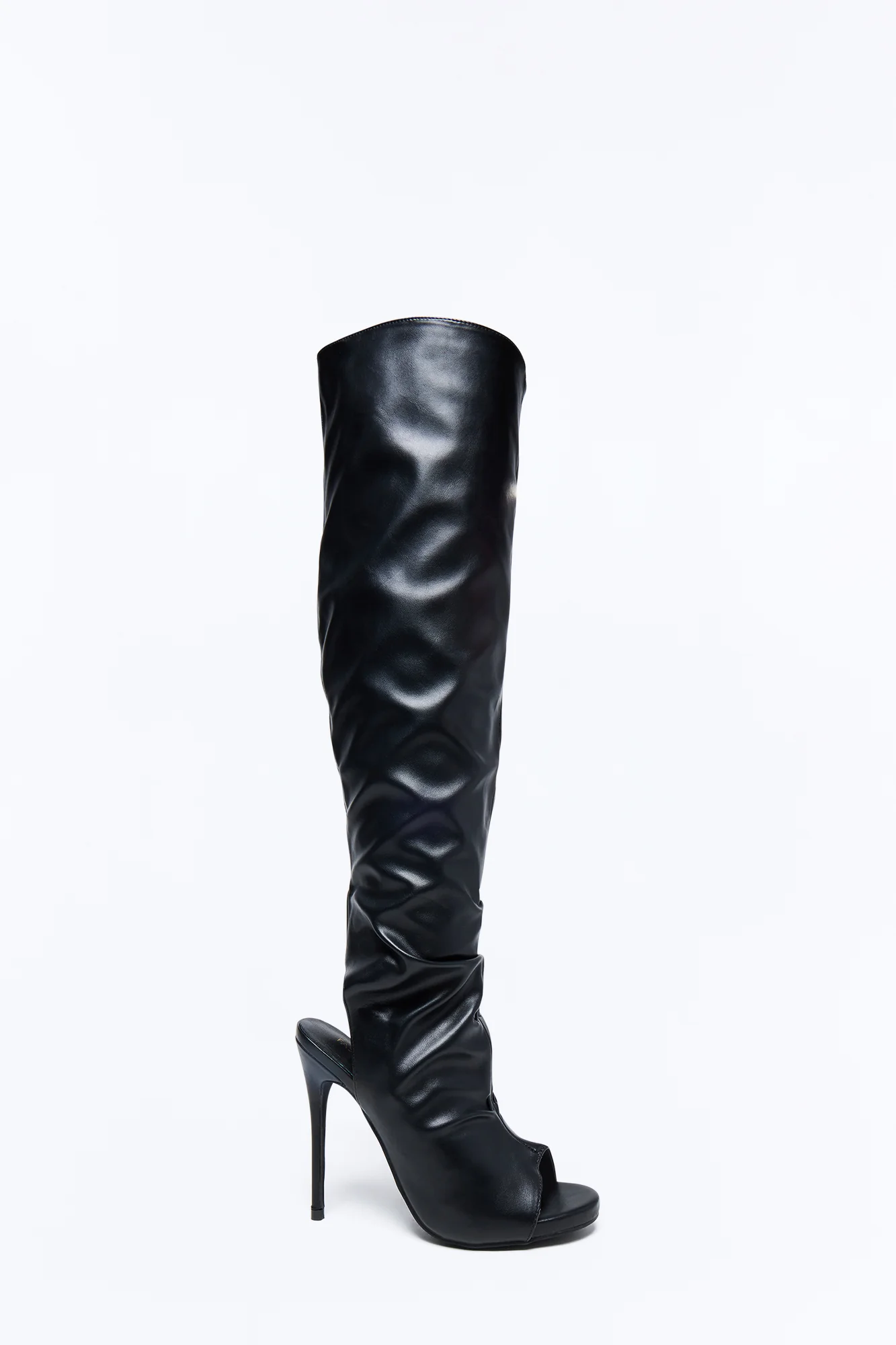 Alek Peep Toe Stiletto Boots - Black - Image 3