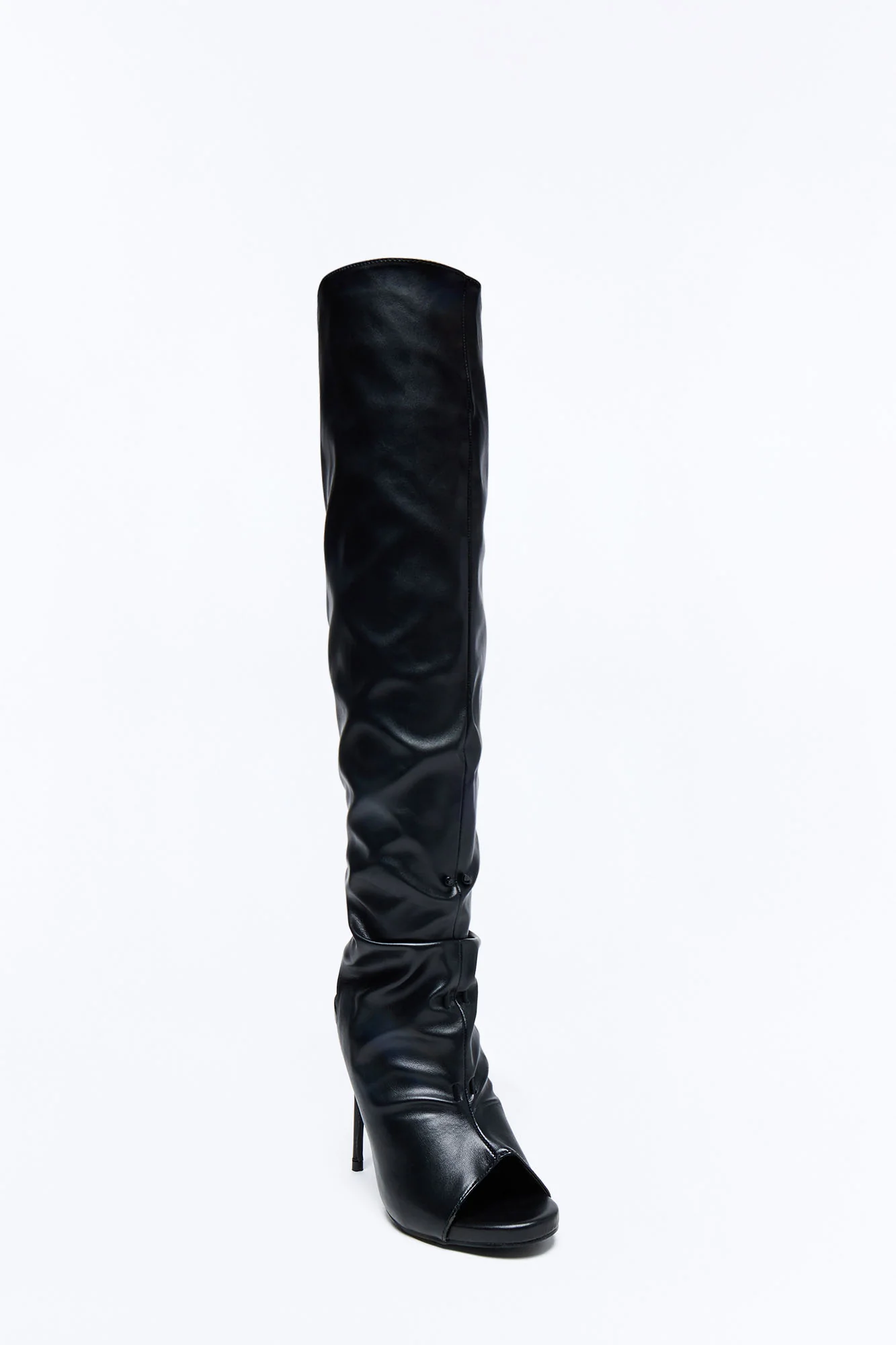 Alek Peep Toe Stiletto Boots - Black - Image 4