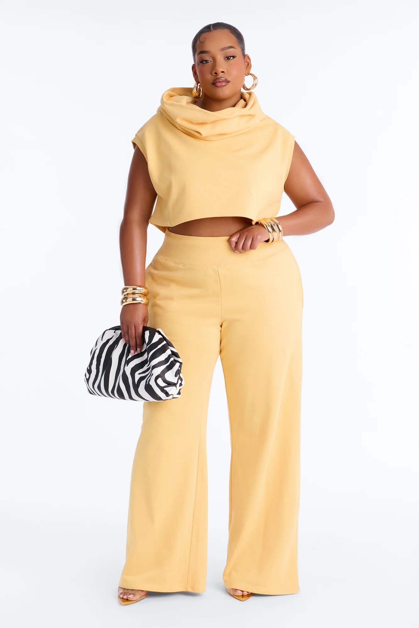 Alexa Wide Leg Pant Set - Yellow - Image 5