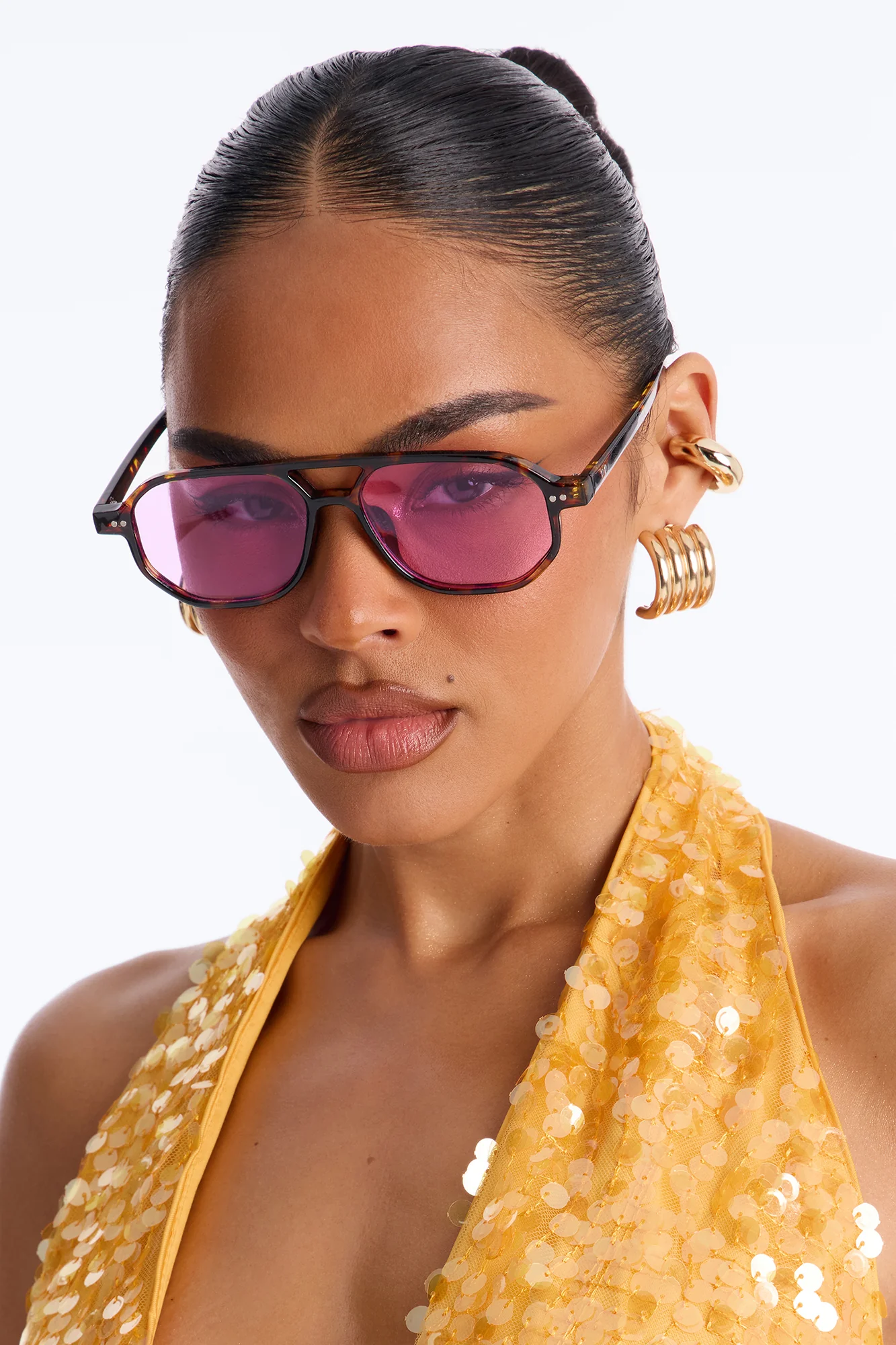 Alexi Aviator Sunglasses - Tortoise - Image 2