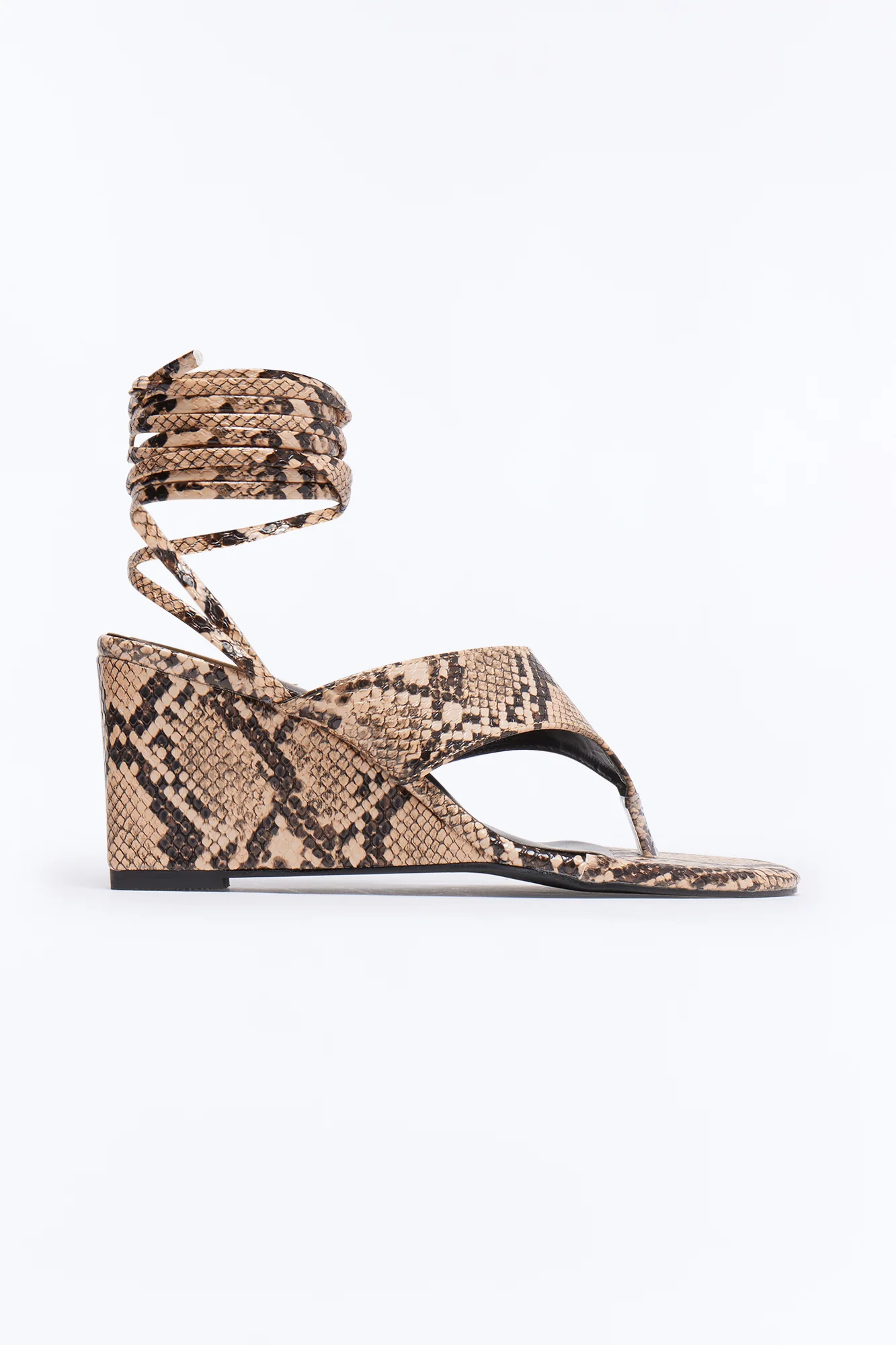 Alexia Thong Wrap Up Wedges - Brown/combo - Image 2
