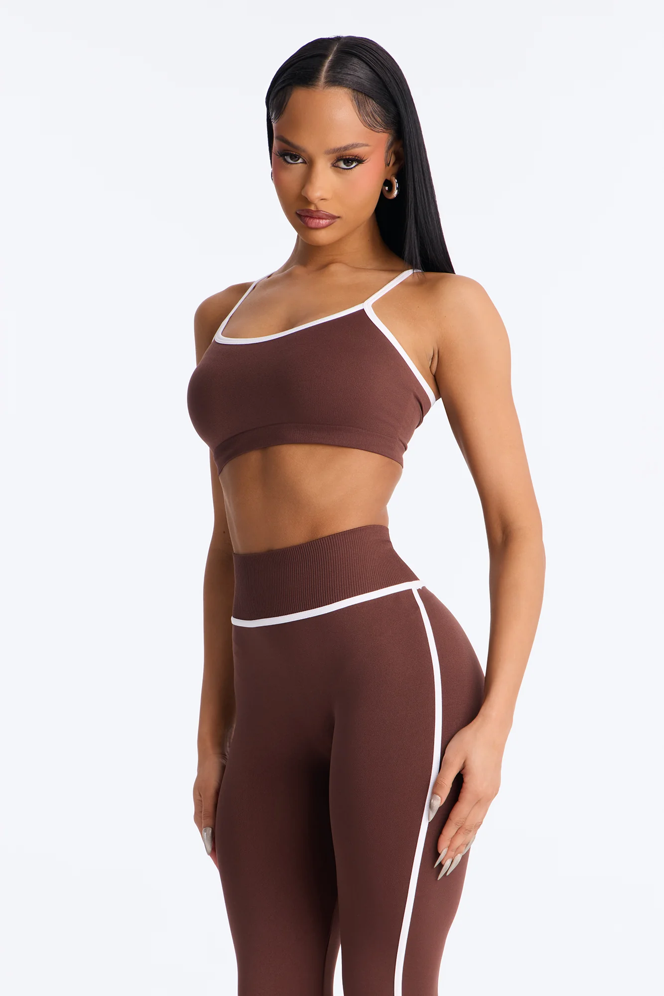 Alignment Seamless Legging Set - Brown - Image 2