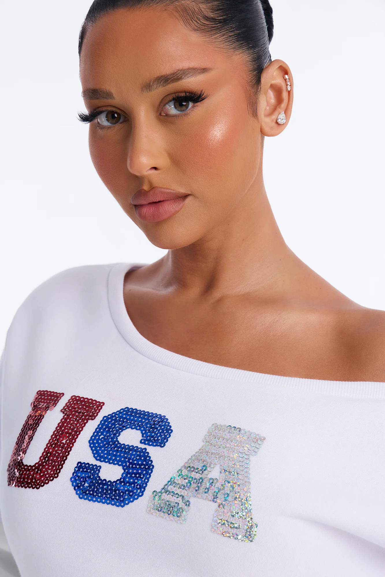All About The USA PJ Short Set - White/combo - Image 2
