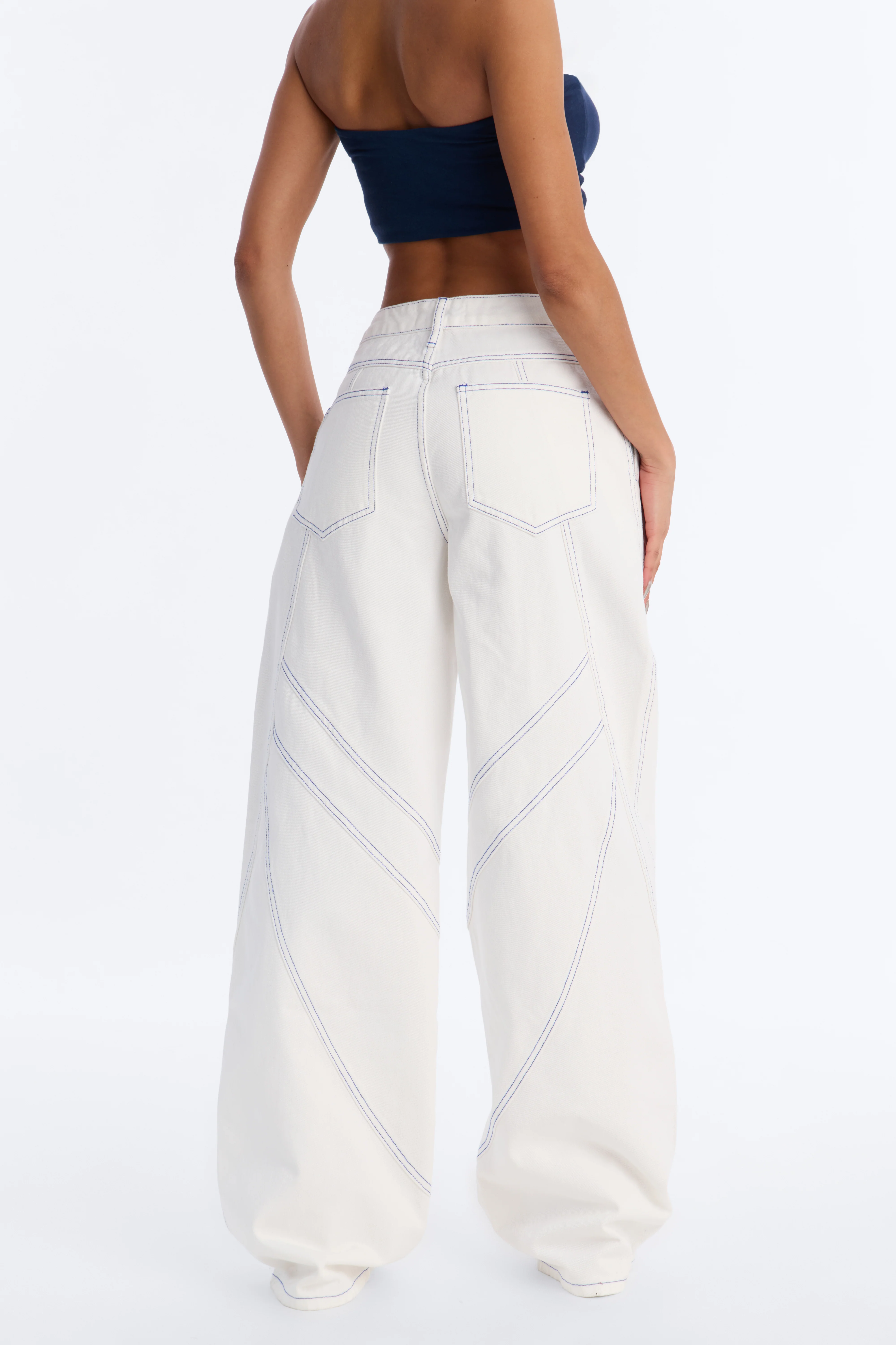 All American Sweetheart Non Stretch Buttonfly Jeans - White - Image 3
