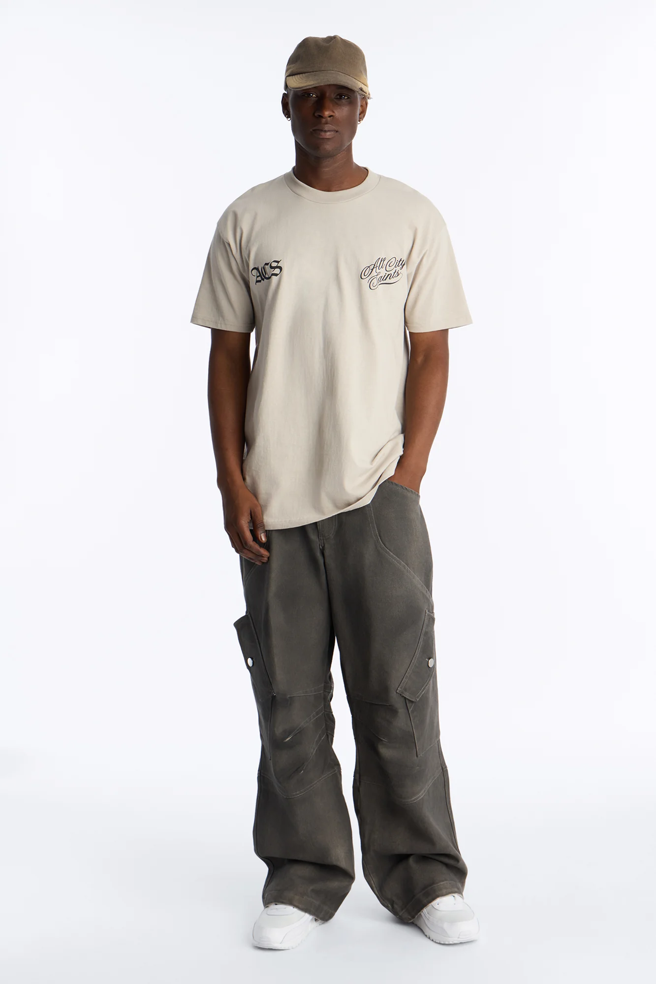 All City Saints Oversized Short Sleeve Tee - Grey - Image 2