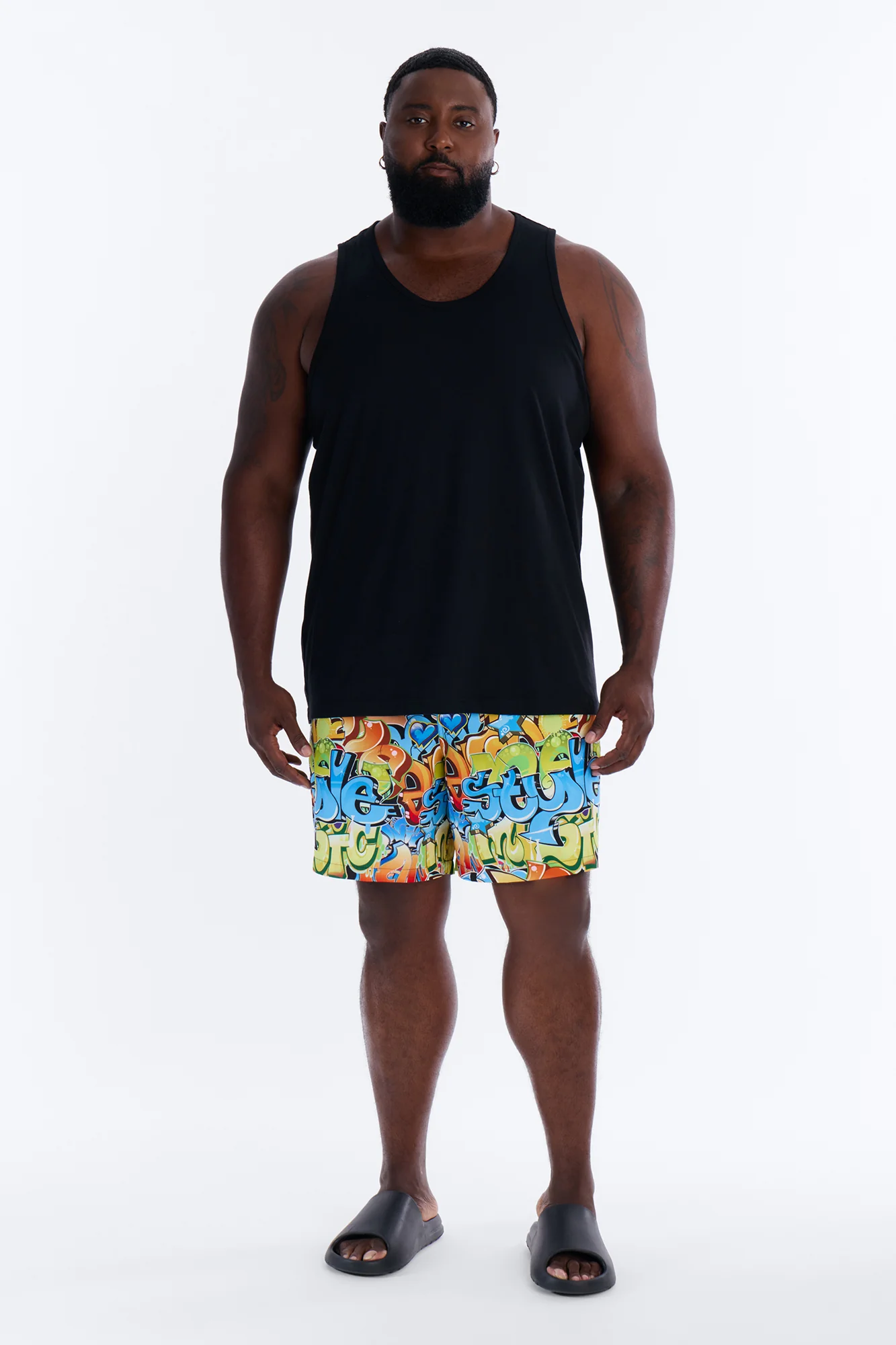 All That Graffiti Swim Trunk 7″ - Blue/combo - Image 5