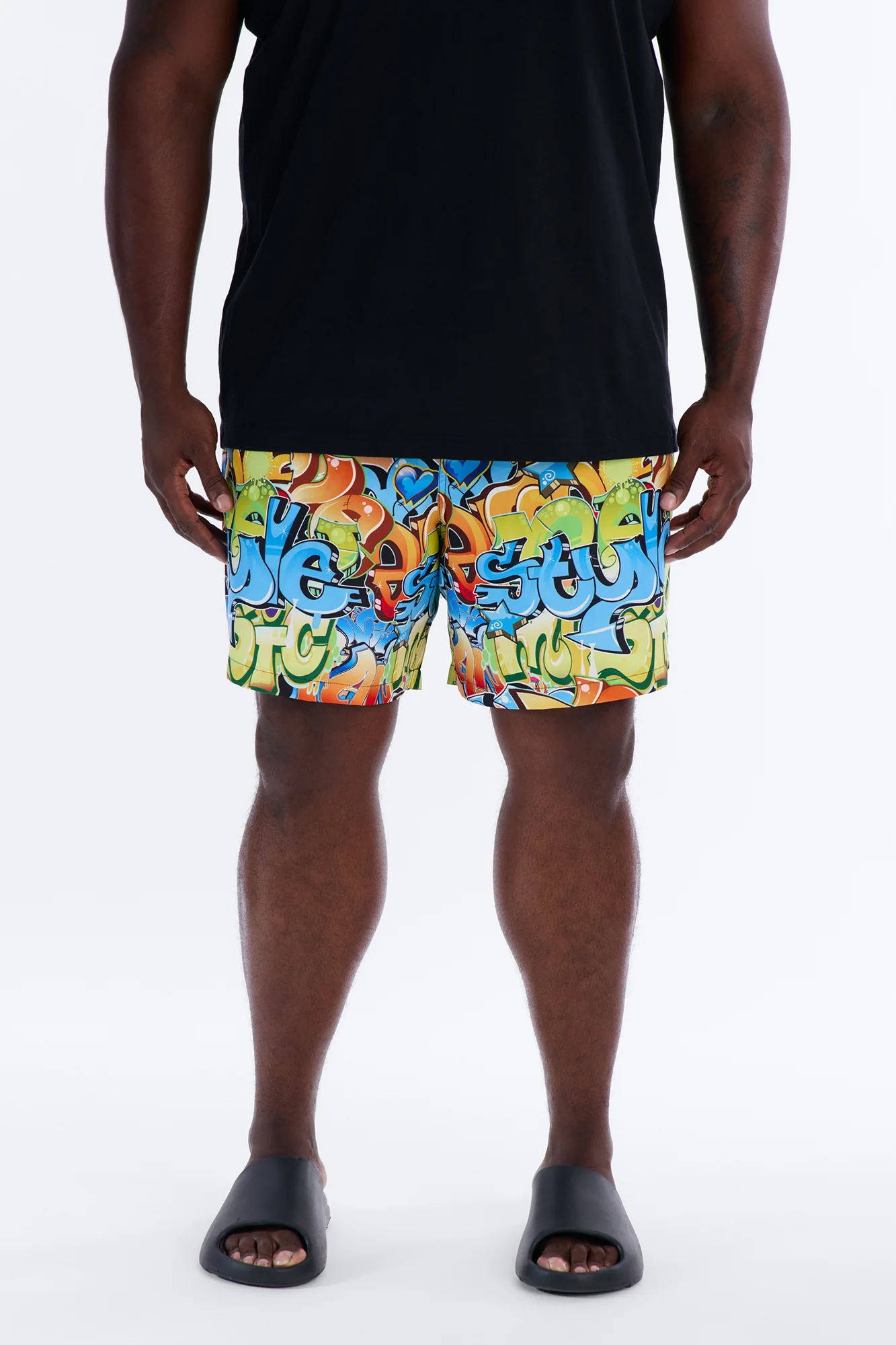 All That Graffiti Swim Trunk 7″ - Blue/combo - Image 6