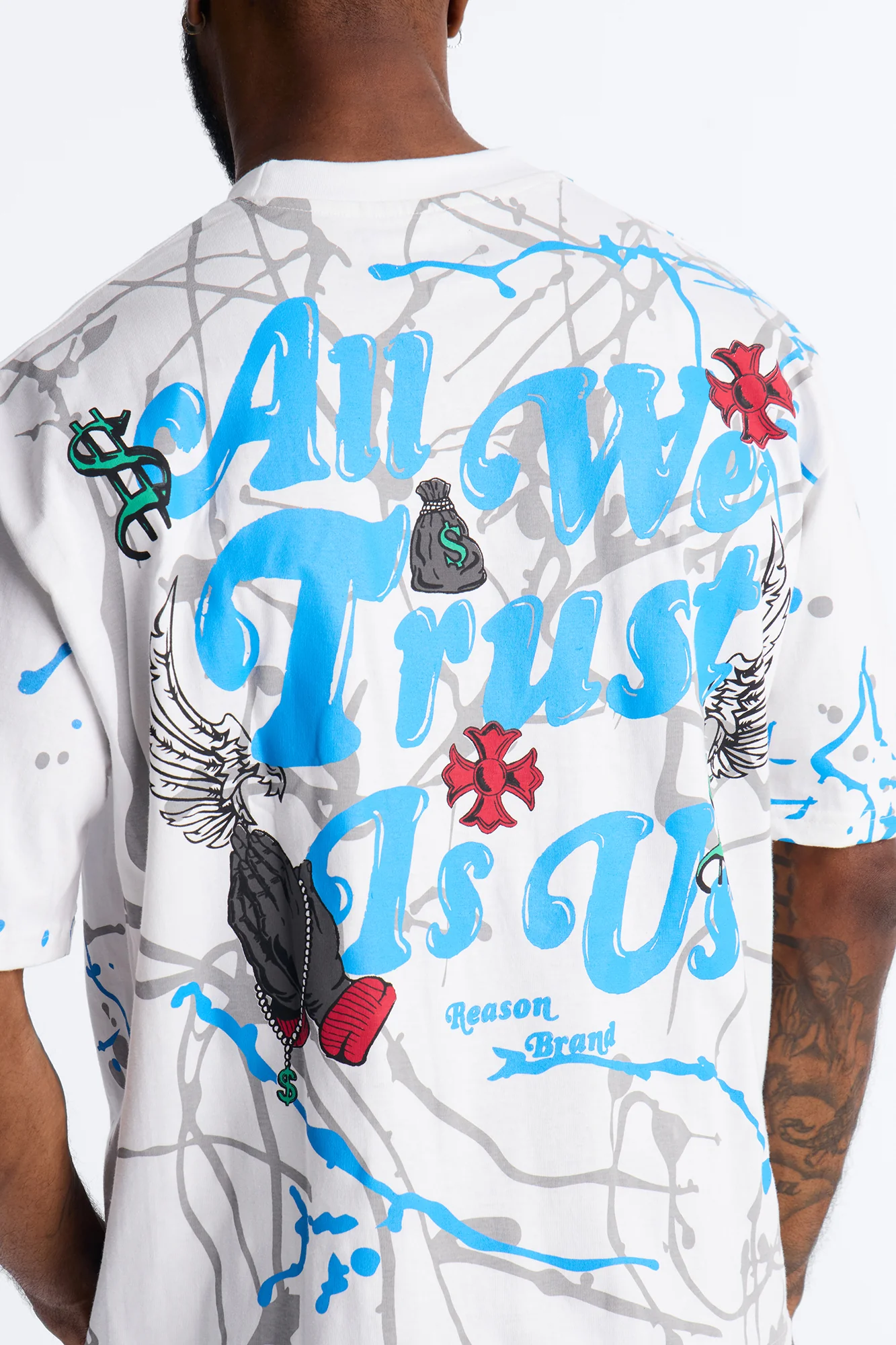 All We Trust Is Money Short Sleeve Tee - White - Image 2