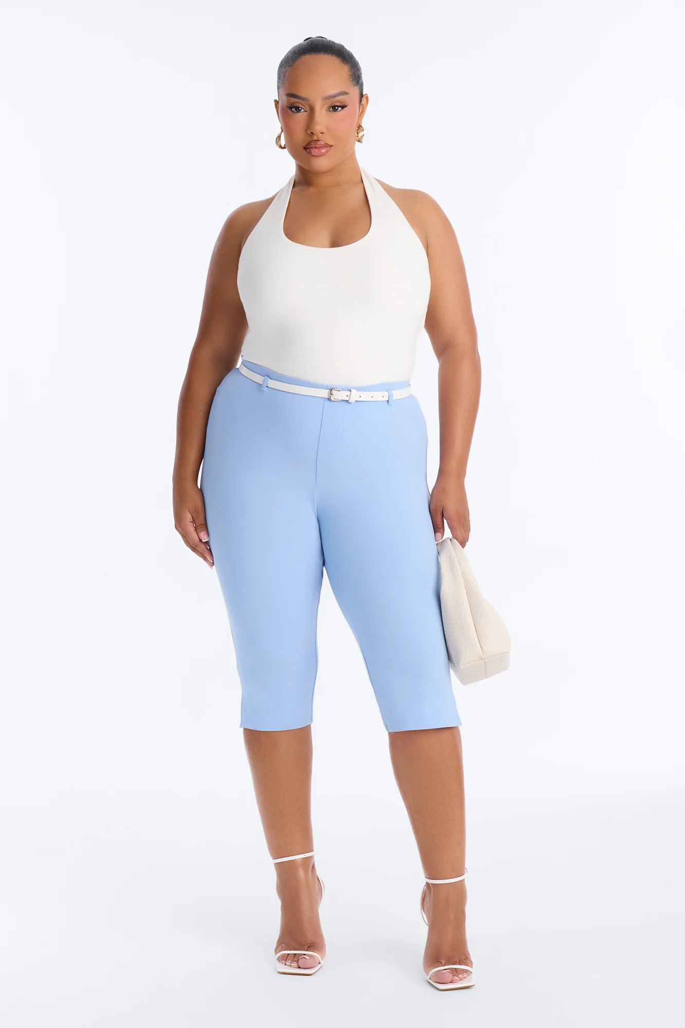 Always Classic Double Cotton Scoop Neck Halter Top - White - Image 6