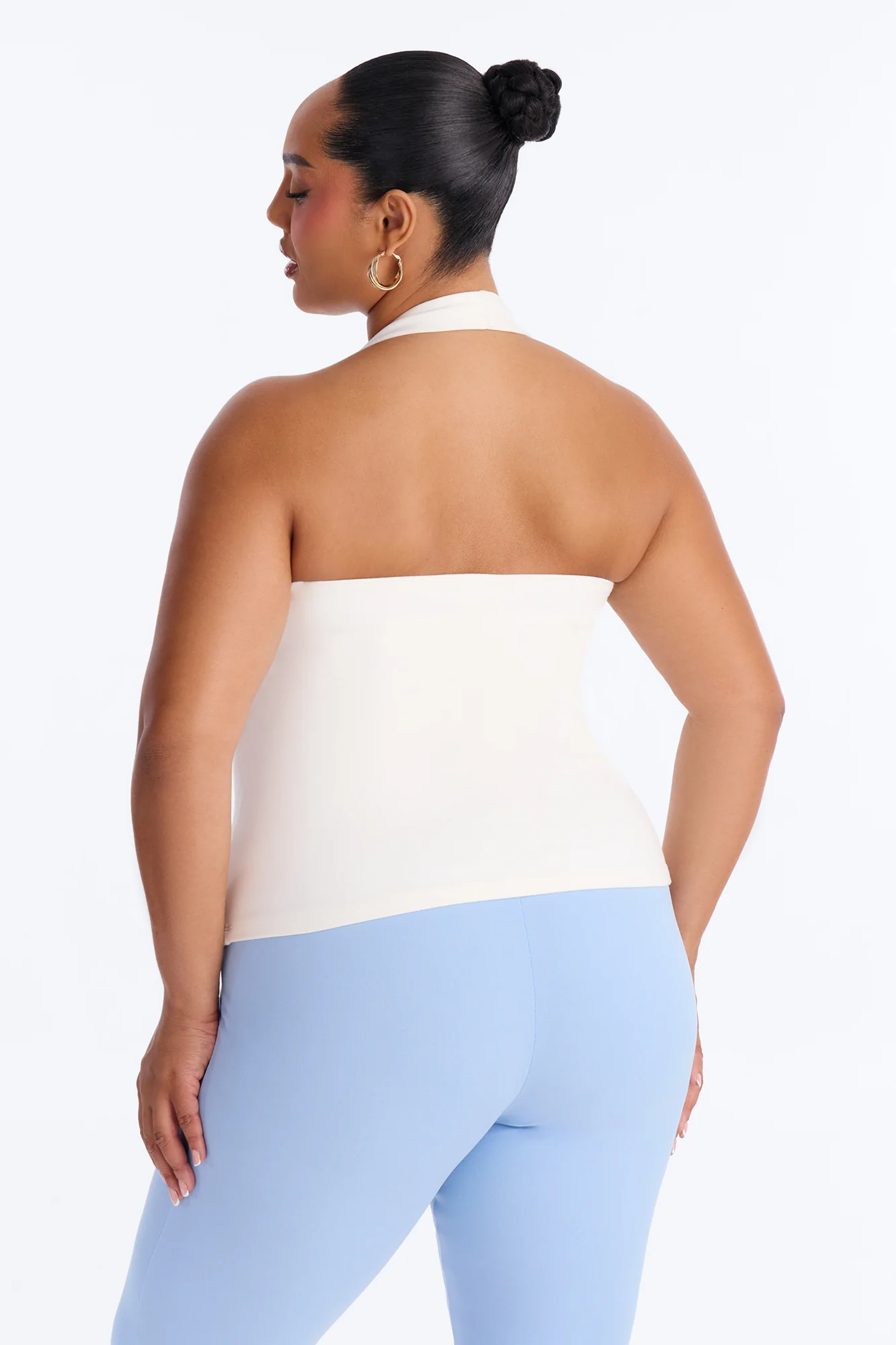 Always Classic Double Cotton Scoop Neck Halter Top - White - Image 8