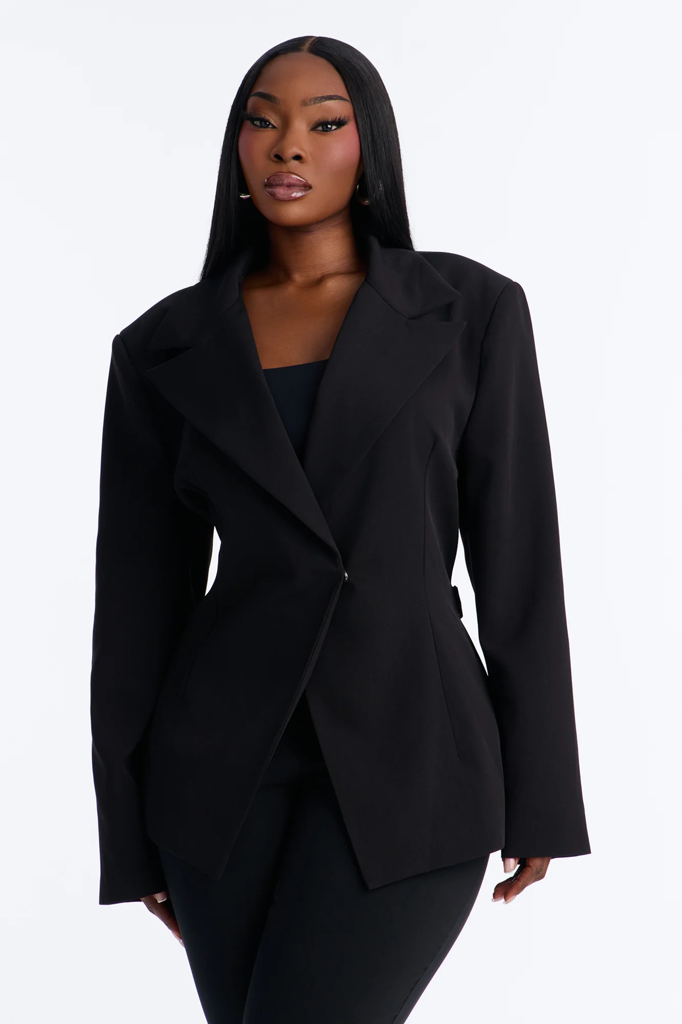 Always Elevated Adjustable Belted Blazer - Black - Image 6
