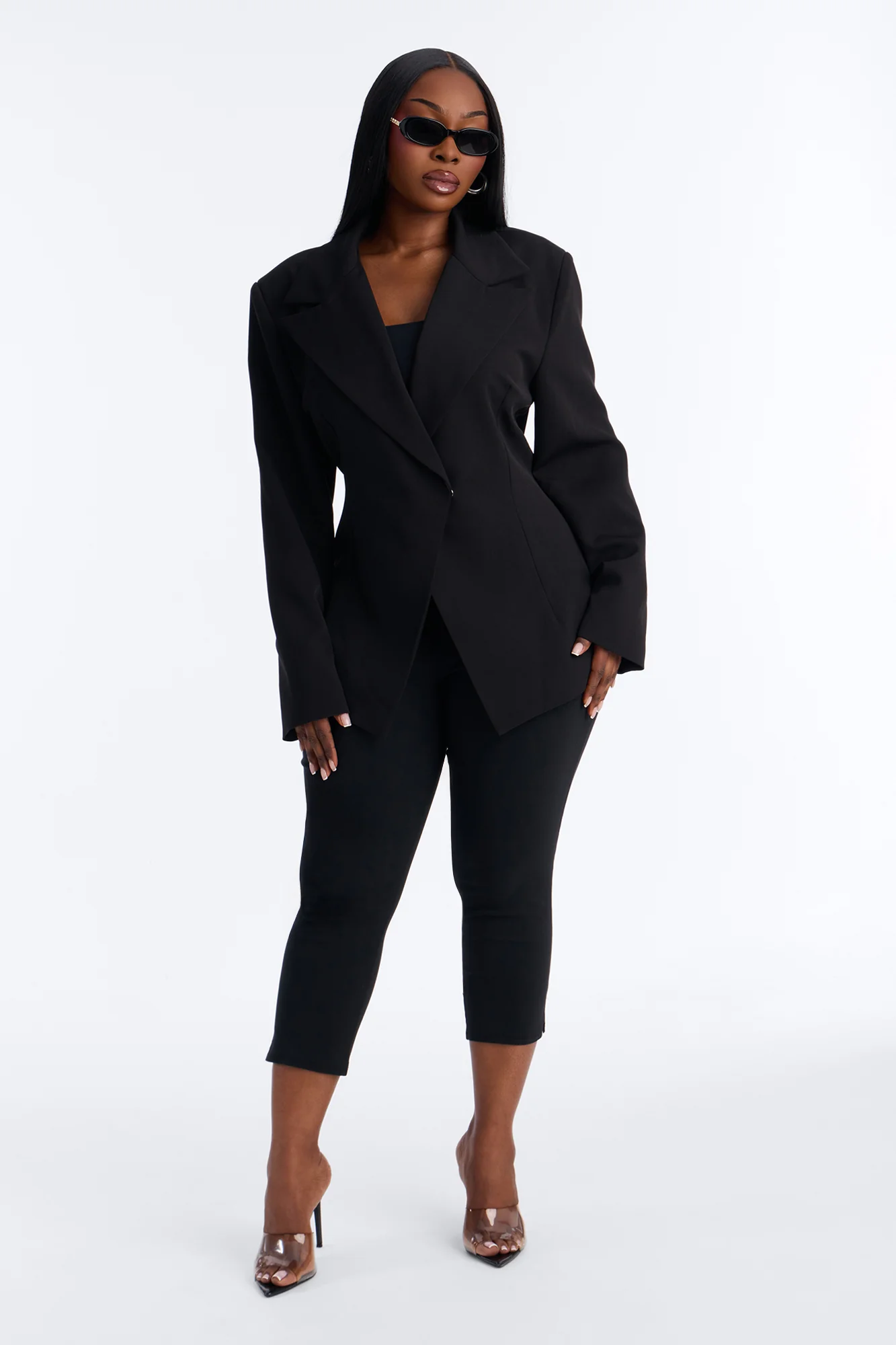Always Elevated Adjustable Belted Blazer - Black - Image 7