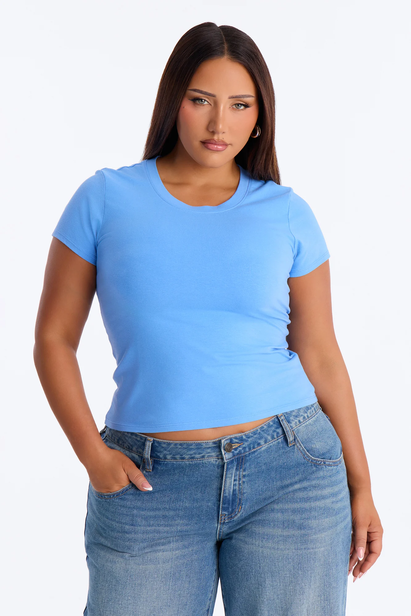 Alyssa Crew Neck Top - Periwinkle - Image 4