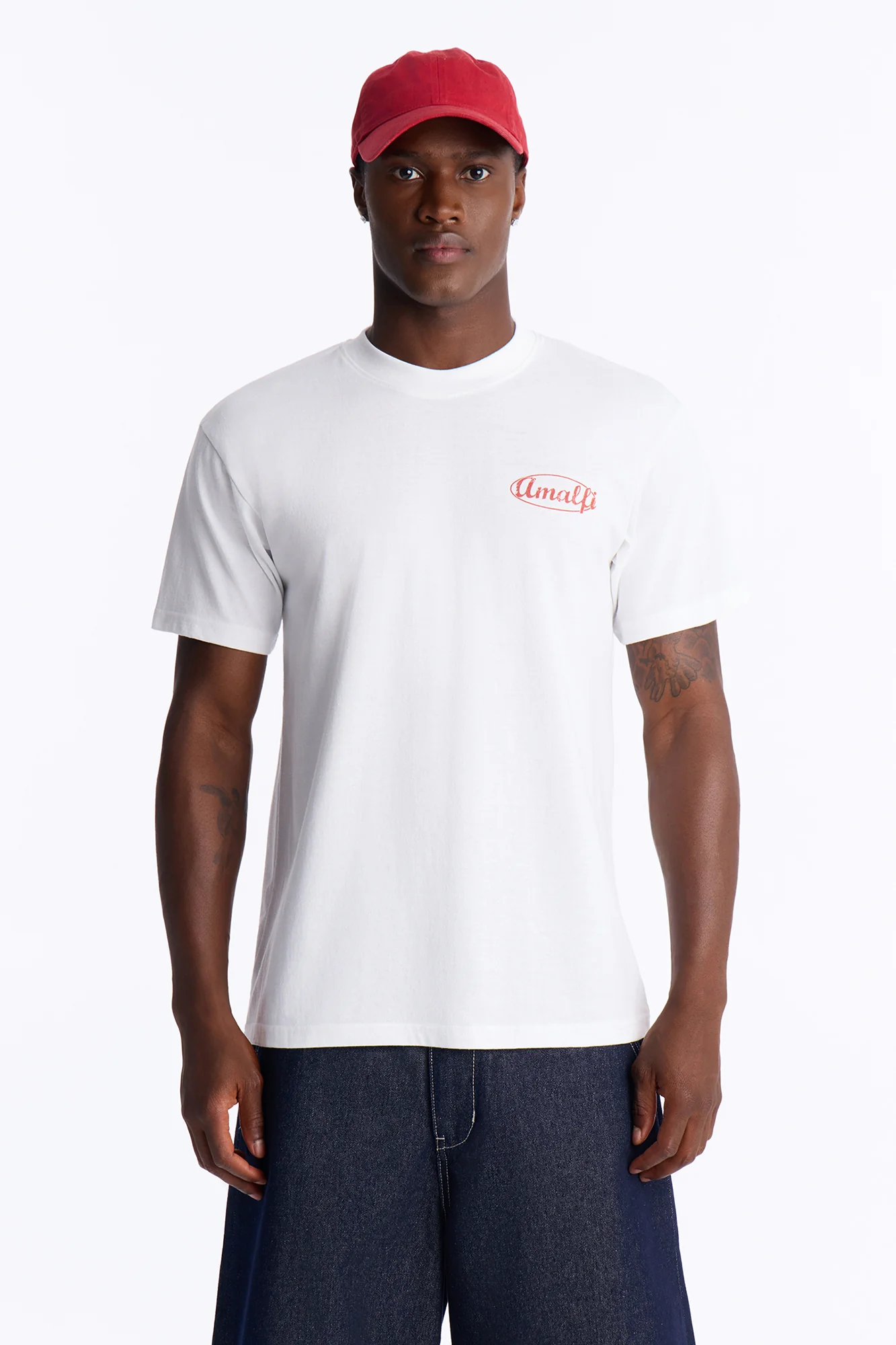 Amalfi Coast Picnic Oversized Short Sleeve Tee - White - Image 2