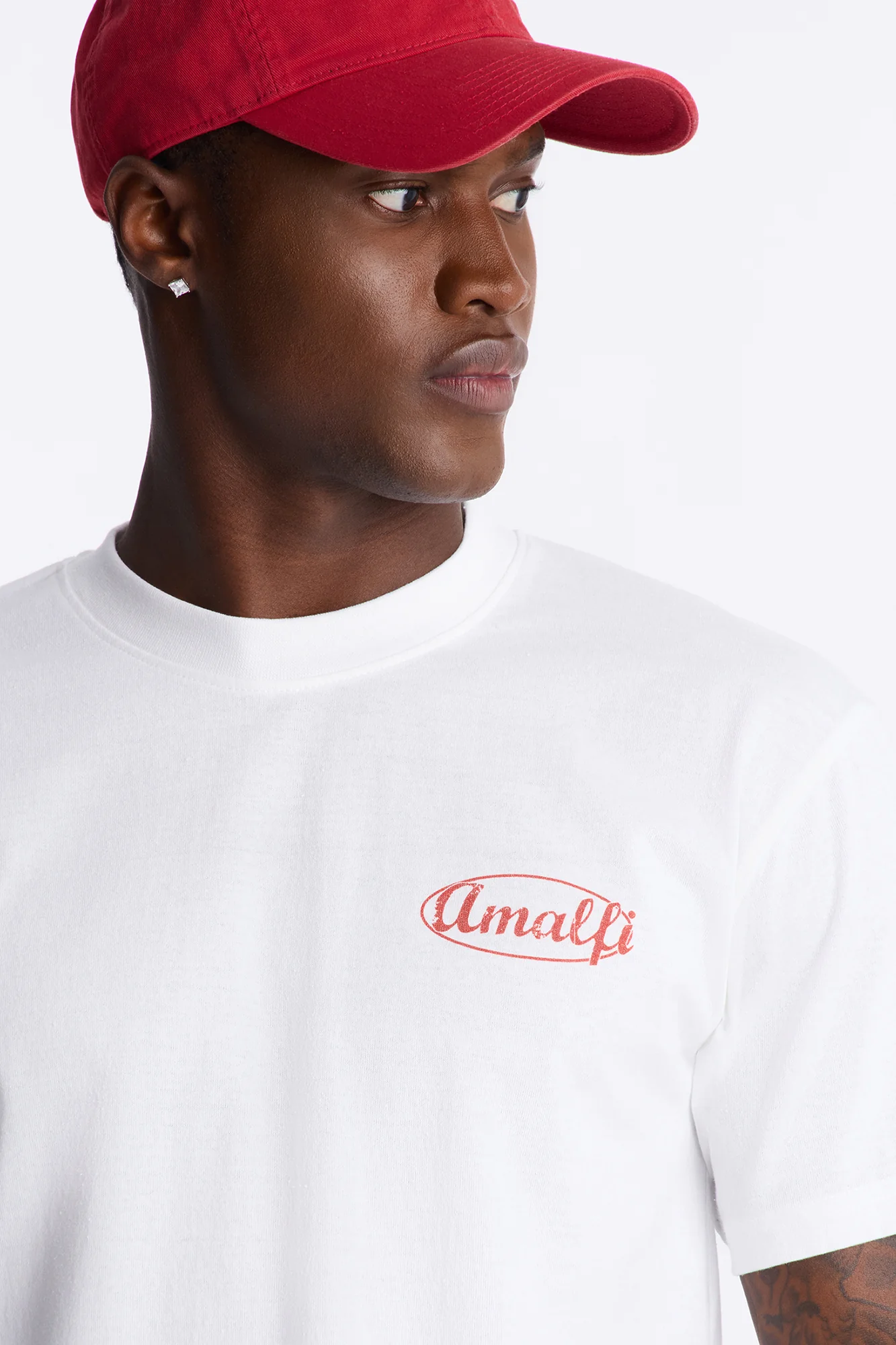 Amalfi Coast Picnic Oversized Short Sleeve Tee - White - Image 3