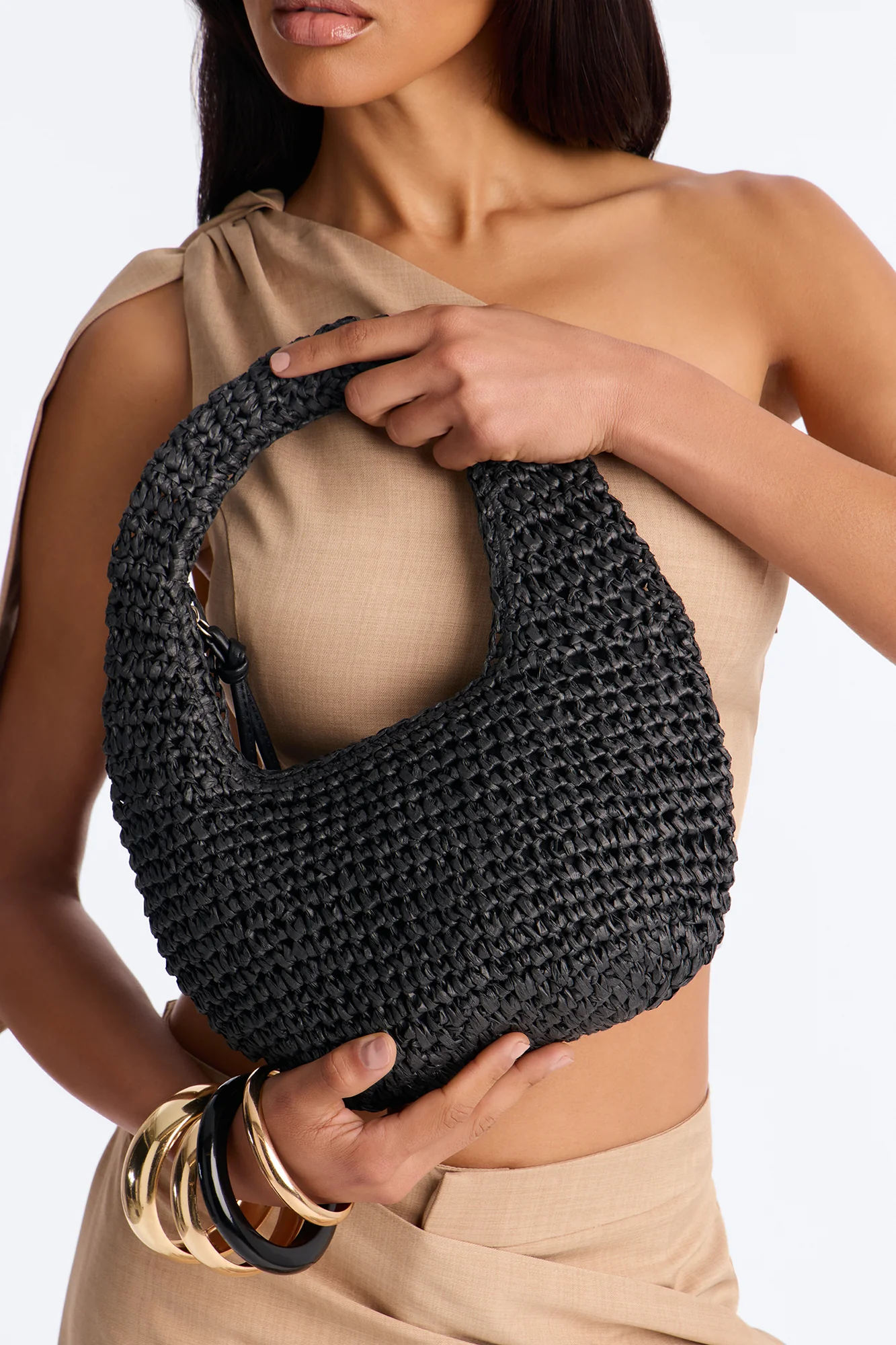 Amalfi Dreams Straw Bag - Black - Image 2