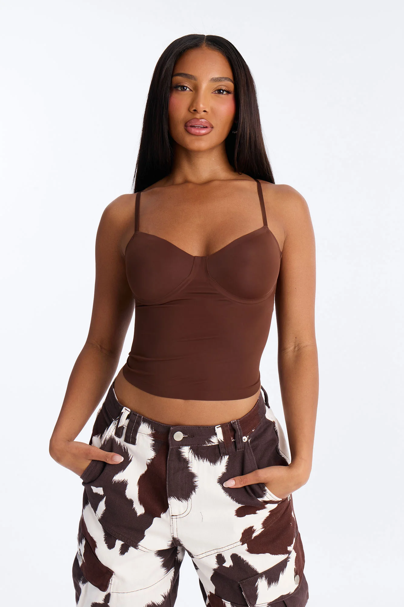 Amara Seamless Shapewear Top - Dark Brown