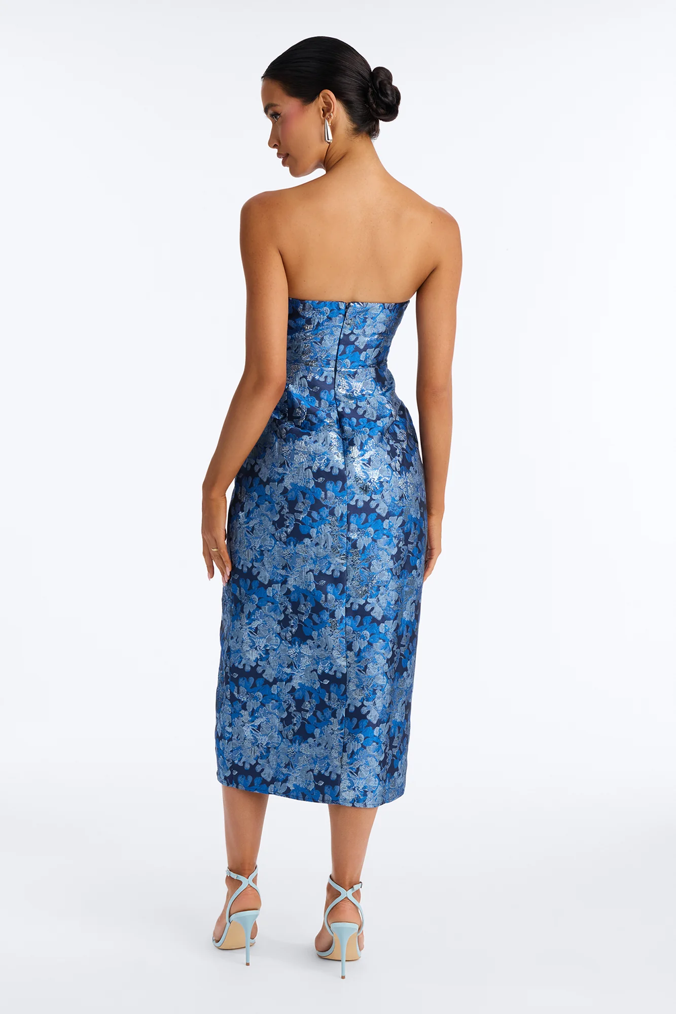 Amaria Jacquard Midi Dress - Navy/combo - Image 5