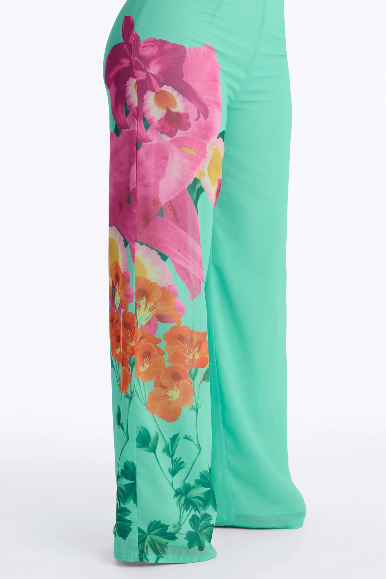 Amelia Cowl Floral Jumpsuit - Green - Image 3