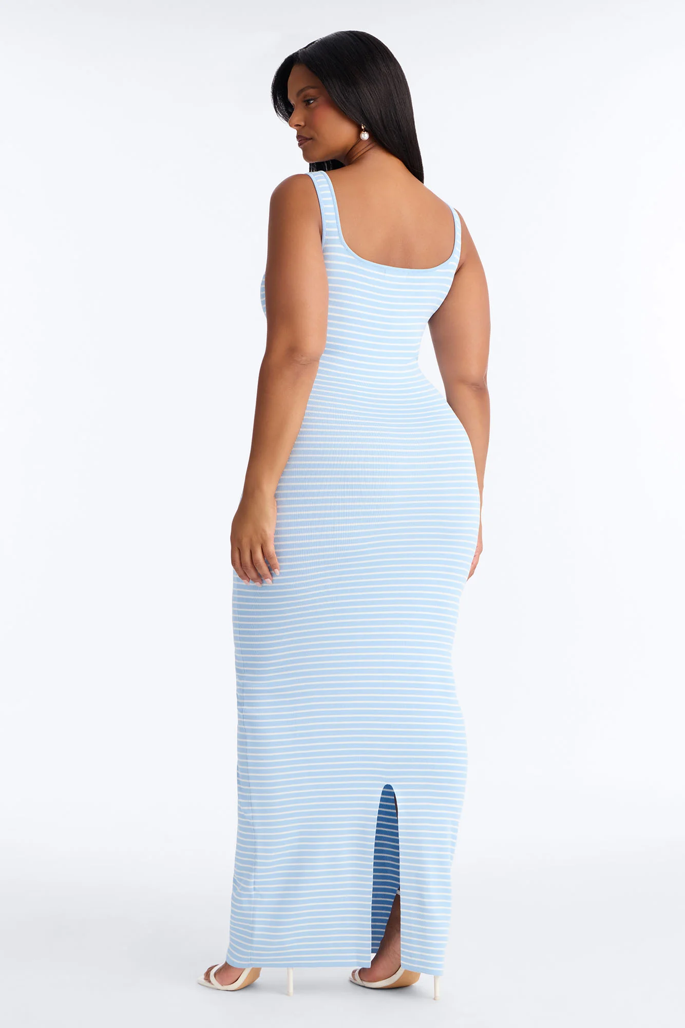 Amelia Striped Maxi Dress - Light Blue - Image 7