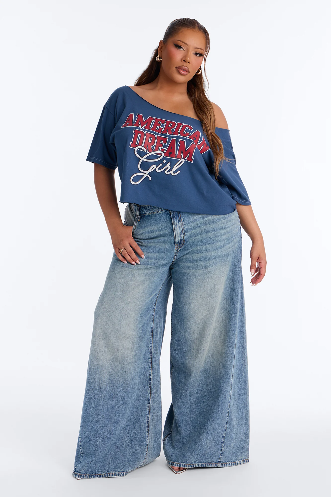 American Dream Girl Cropped T-Shirt - Navy - Image 6