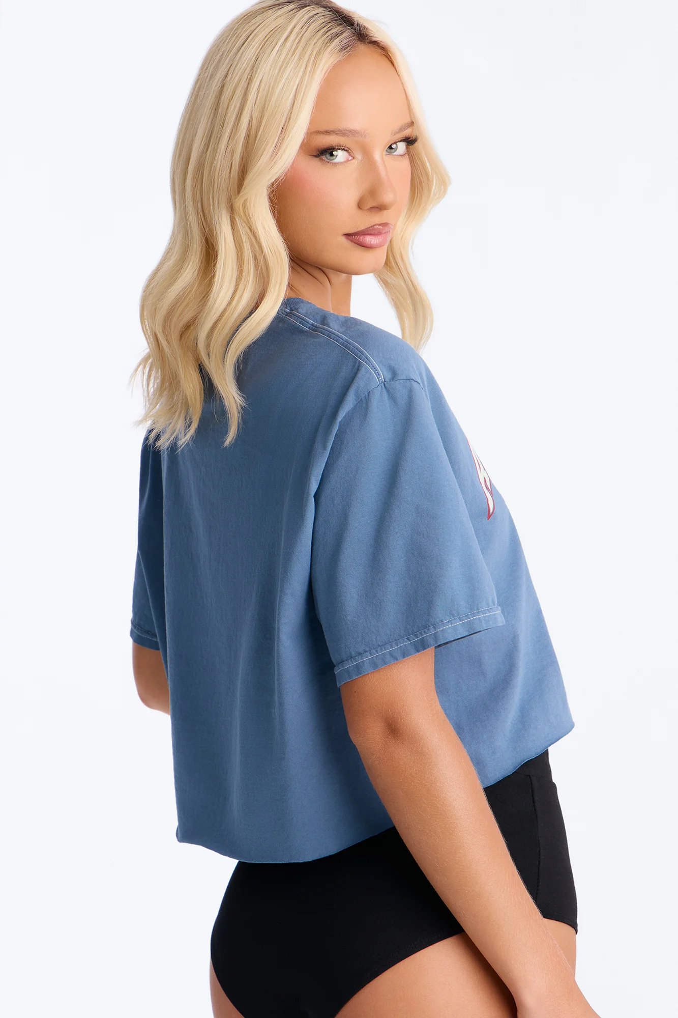 American Honey Cropped Baby T-Shirt - Navy - Image 4