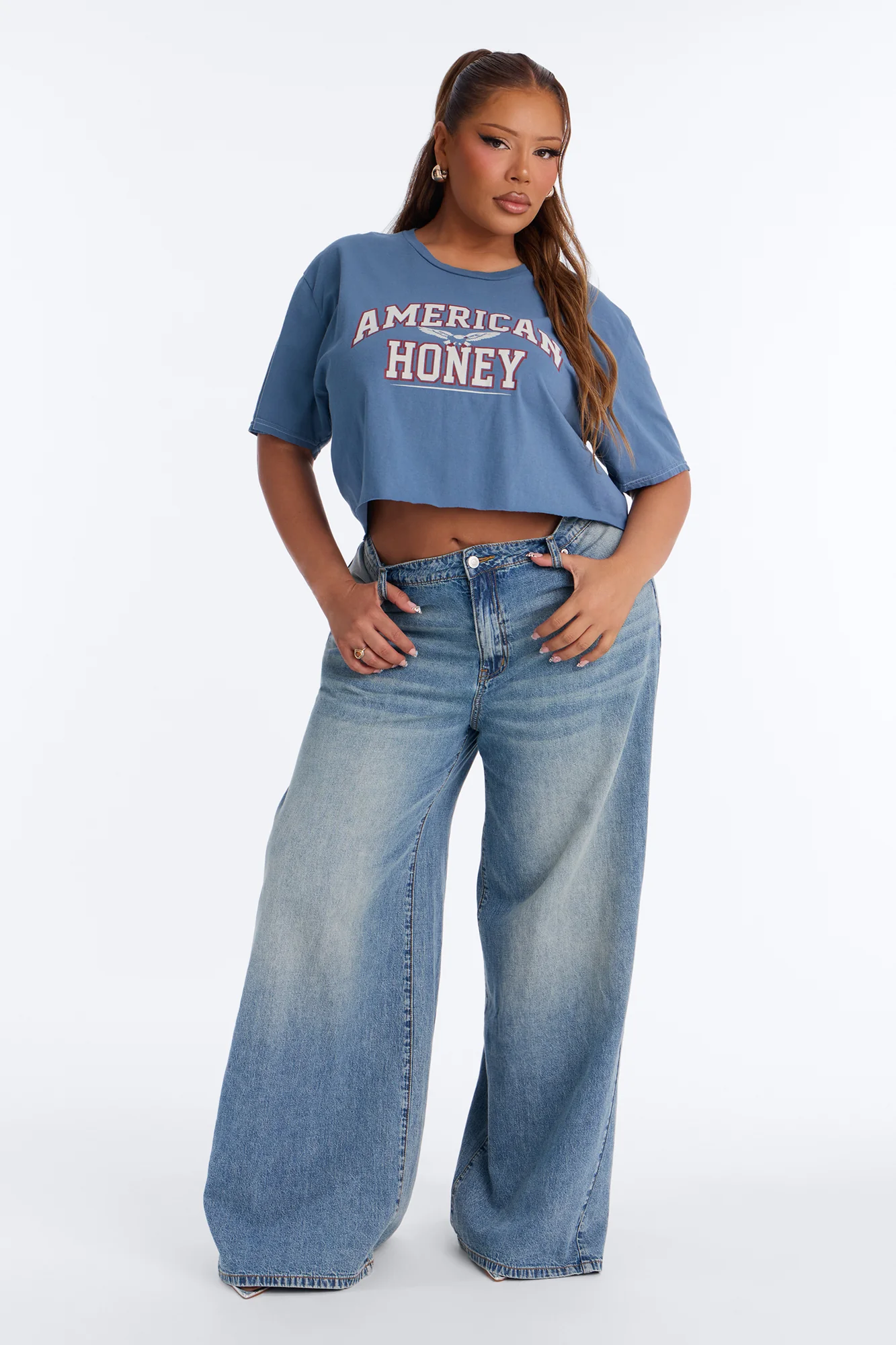 American Honey Cropped Baby T-Shirt - Navy - Image 6