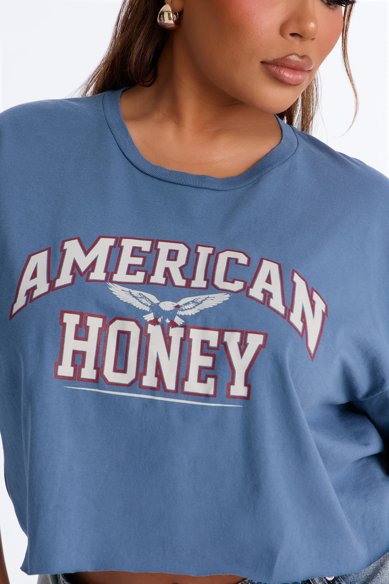 American Honey Cropped Baby T-Shirt - Navy - Image 7