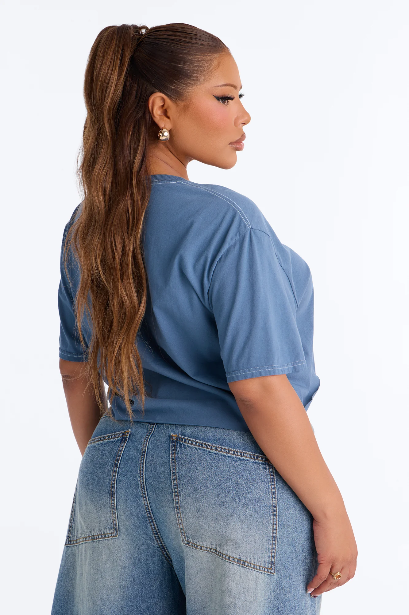 American Honey Cropped Baby T-Shirt - Navy - Image 8